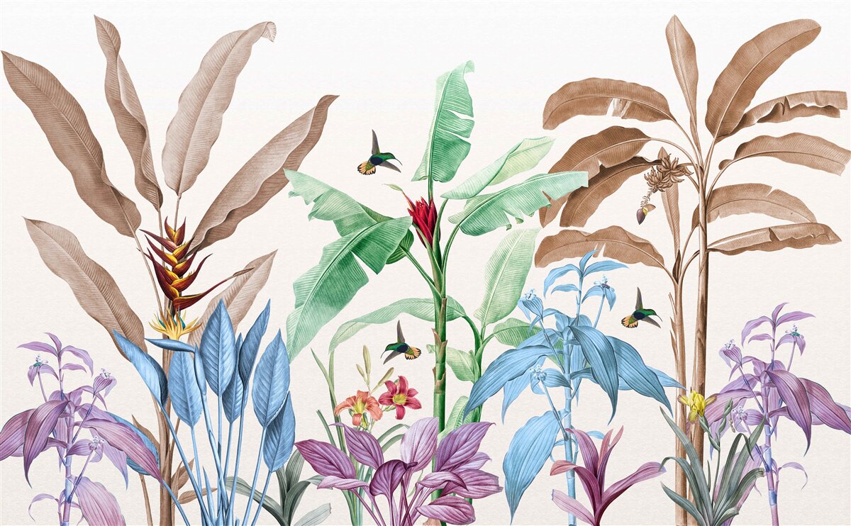 Fototapeta akvarel tropický les