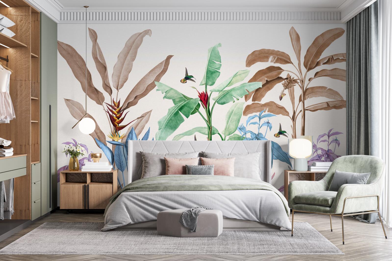 Fototapeta akvarel tropický les