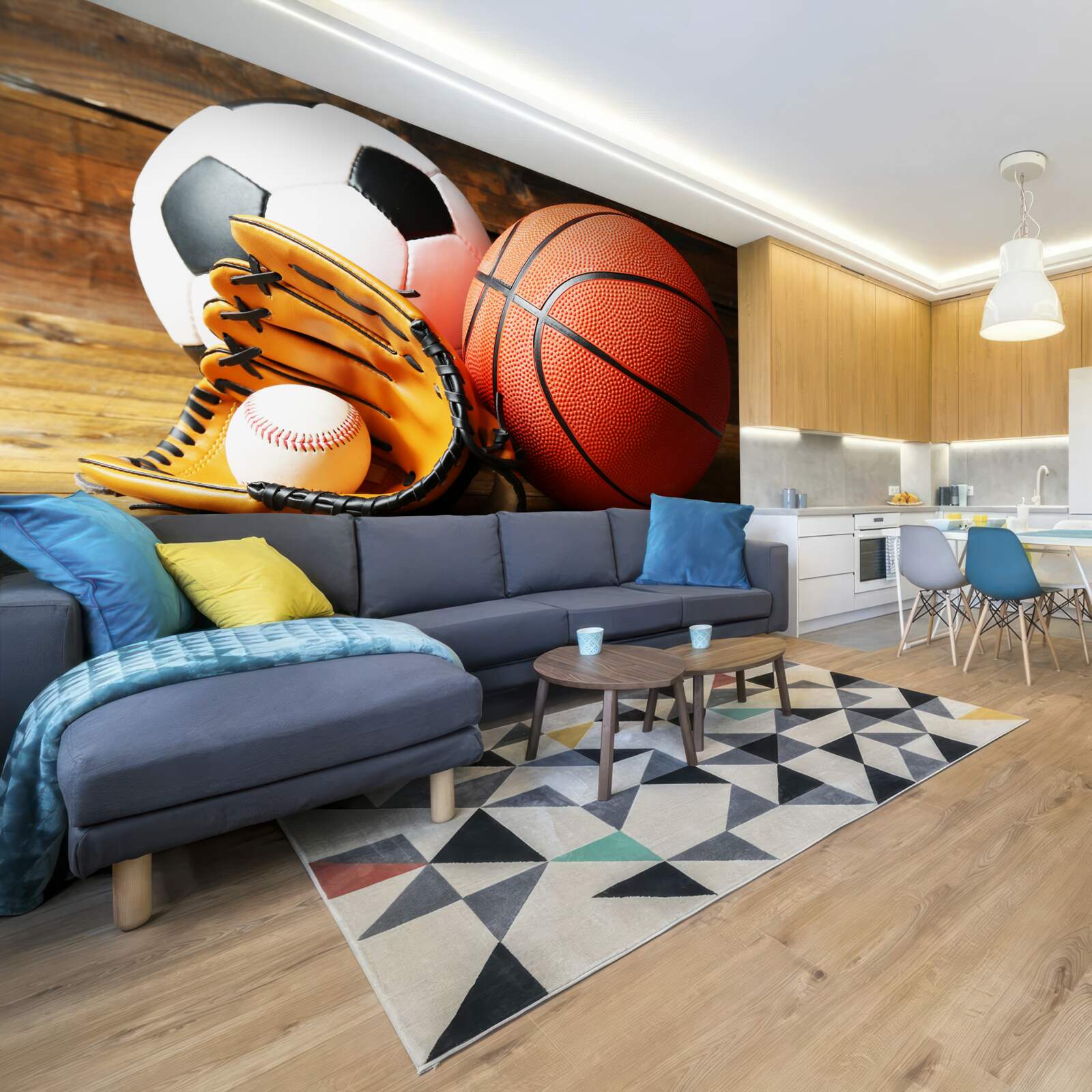 Fototapeta futbalové, basketbalové a tenisové loptičky