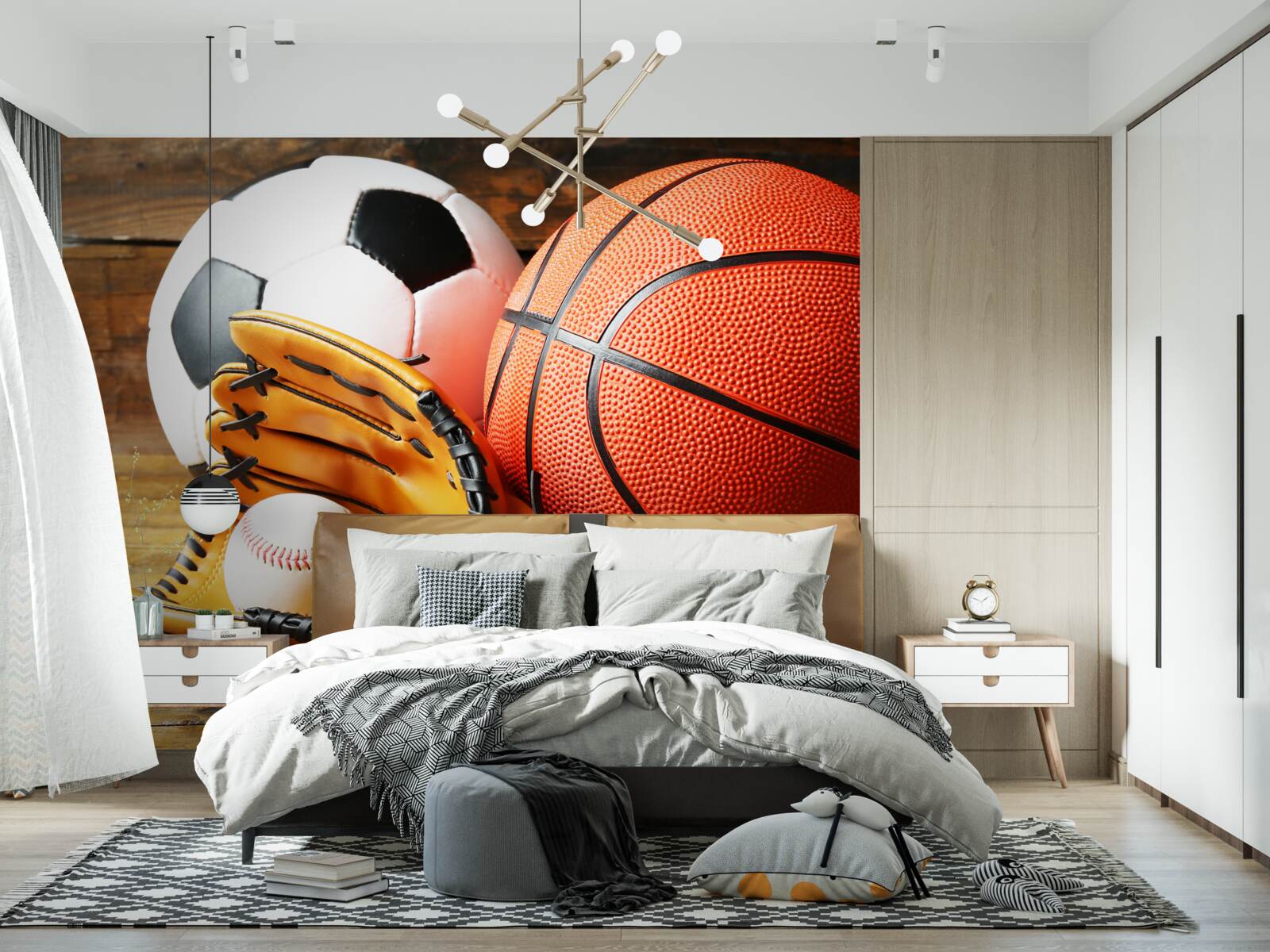 Fototapeta futbalové, basketbalové a tenisové loptičky