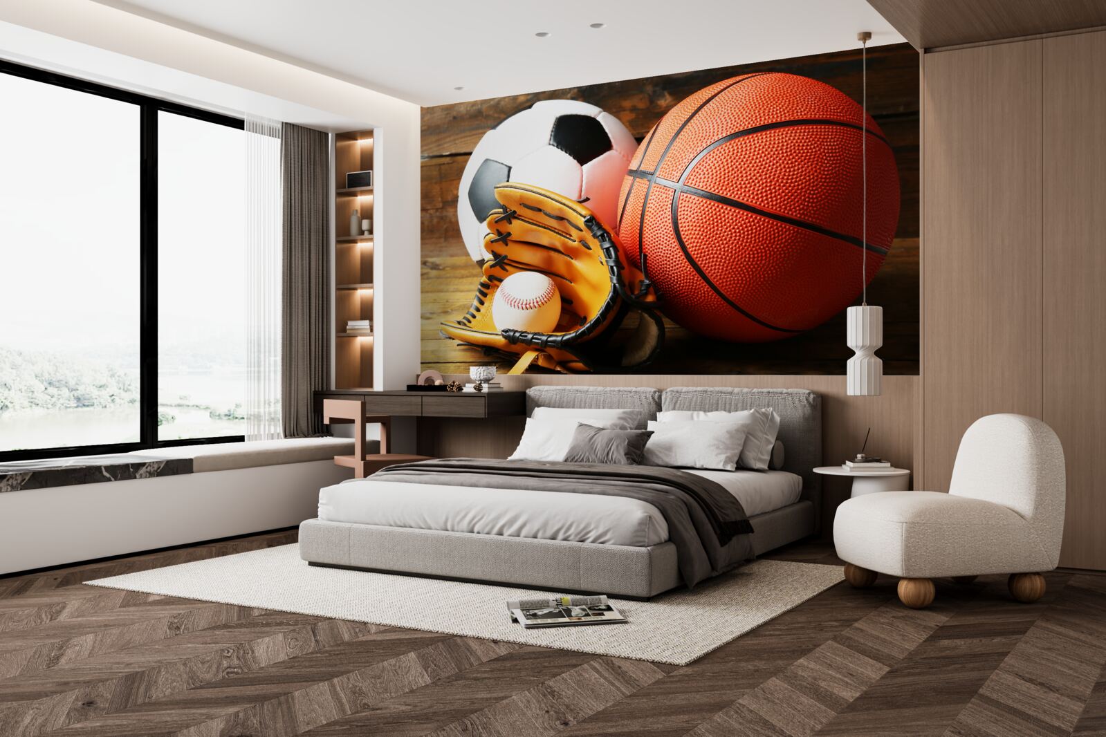 Fototapeta futbalové, basketbalové a tenisové loptičky