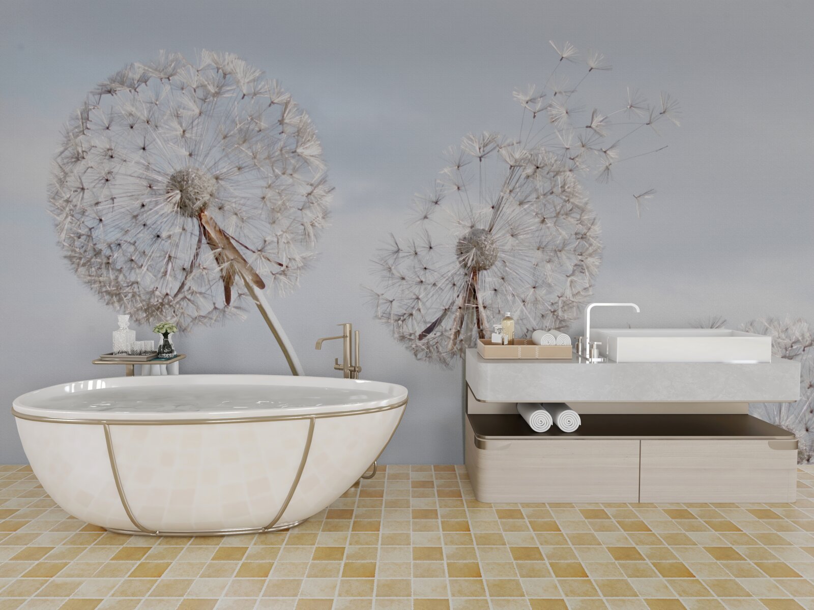 Fototapeta vietor odfúkne púpavy