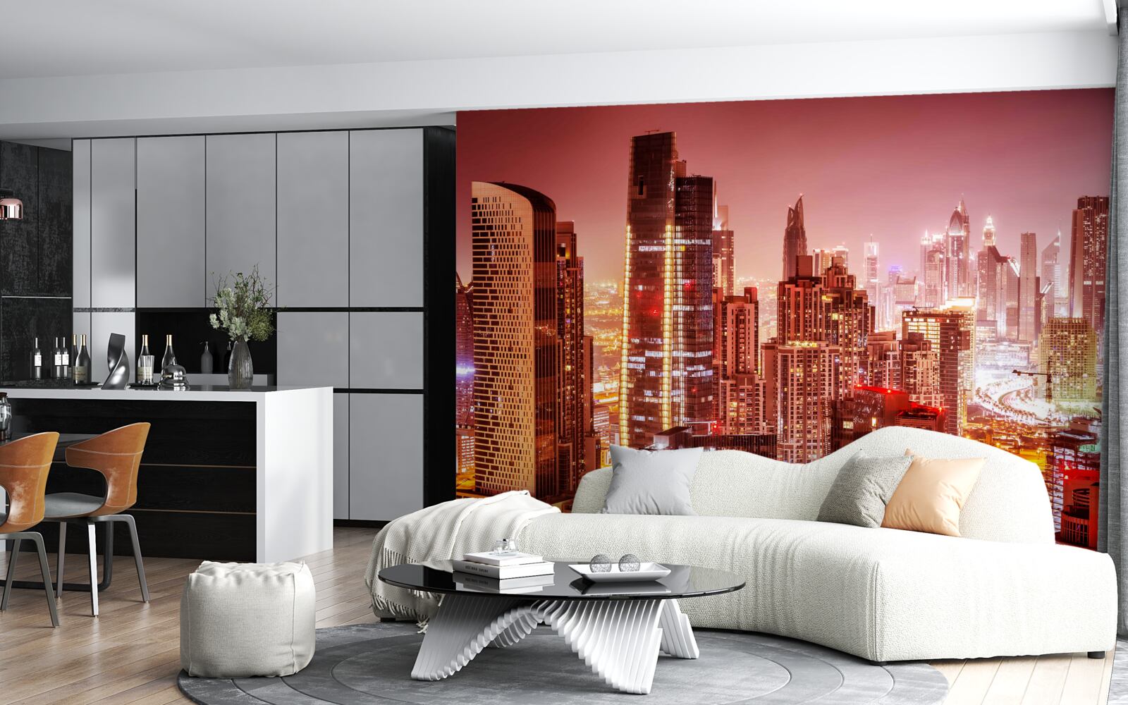 Fototapeta ruch mesta v nočnom svetle