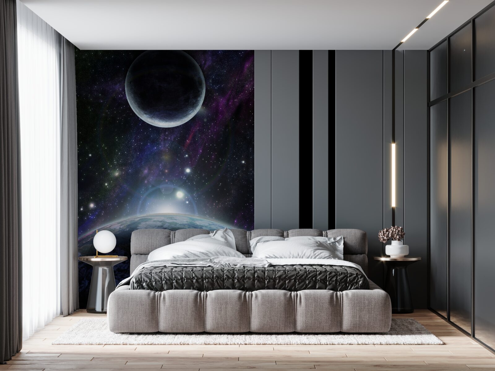 Fototapeta Zem a Mesiac sú vo vesmíre