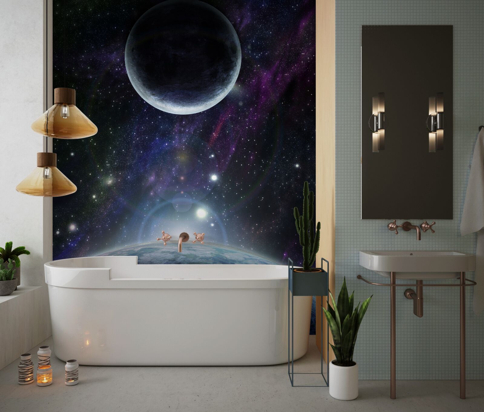 Fototapeta Zem a Mesiac sú vo vesmíre