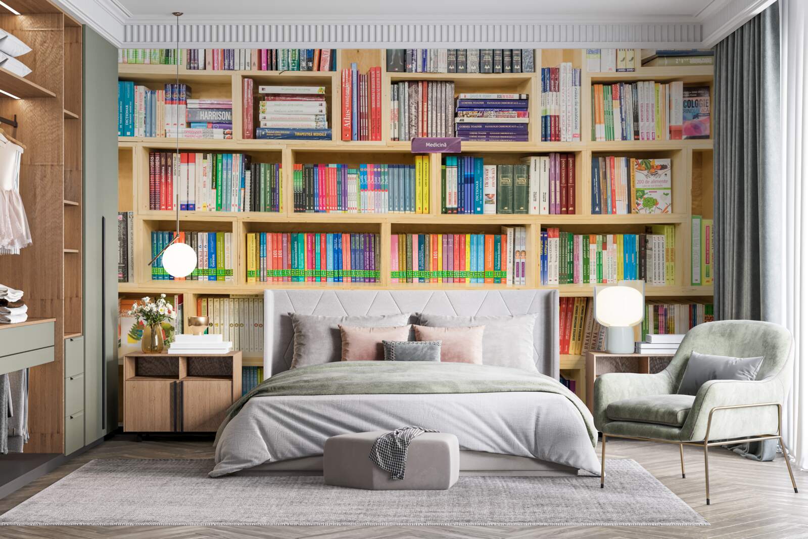 Fototapeta zväzkov v domácej knižnej zbierke