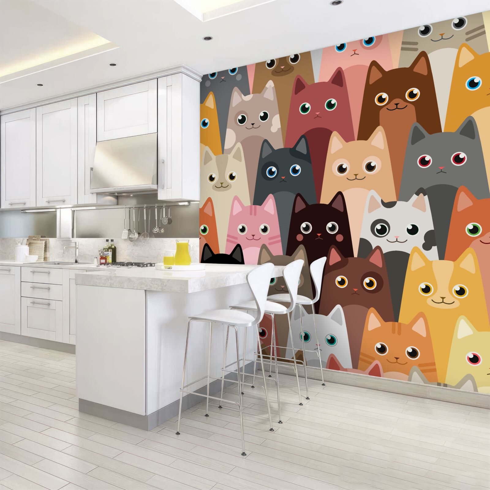 Fototapeta veľa mačiek s množstvom očí