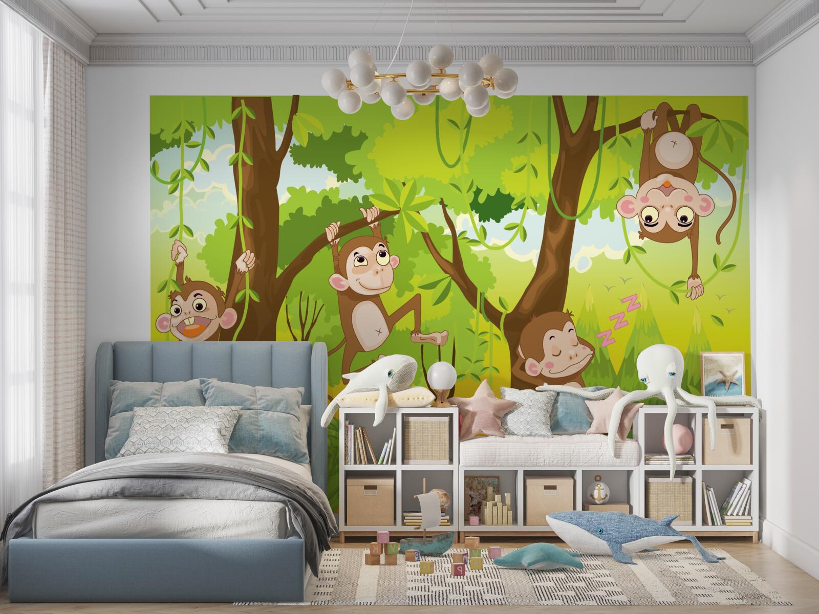 Fototapeta opice lezú po stromoch