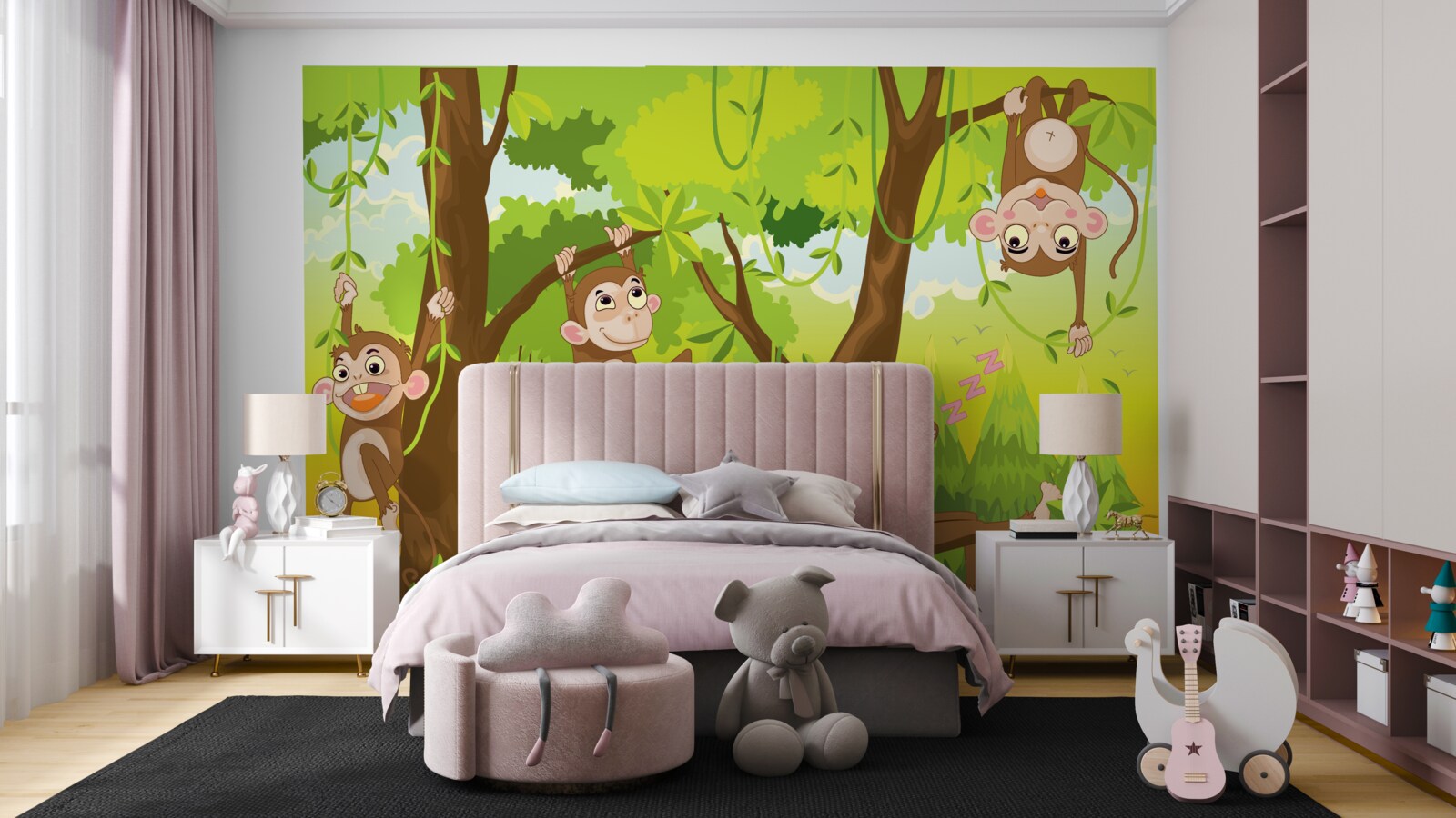 Fototapeta opice lezú po stromoch