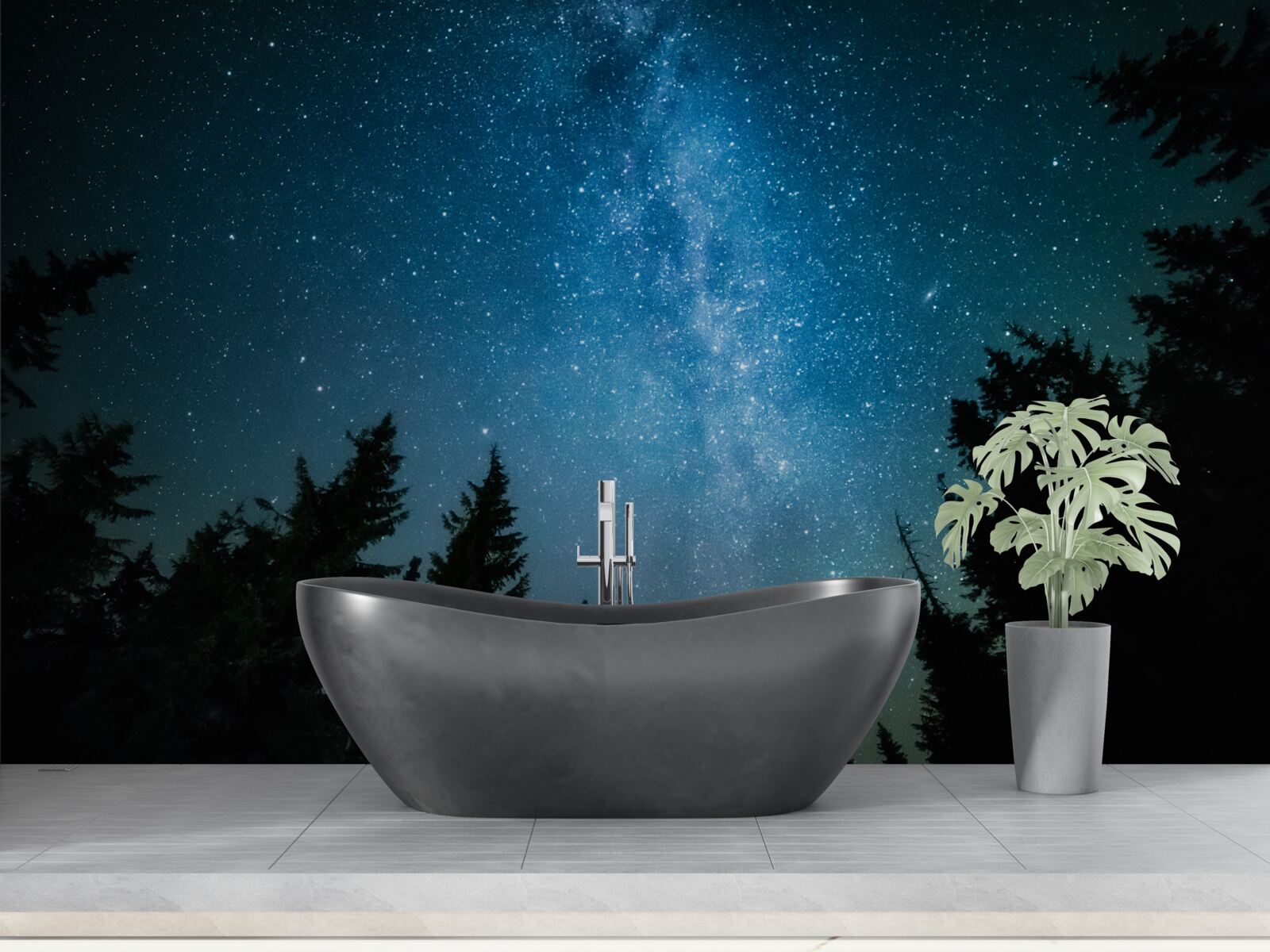 Fototapeta Cesta medzi hviezdami v tmavom lese