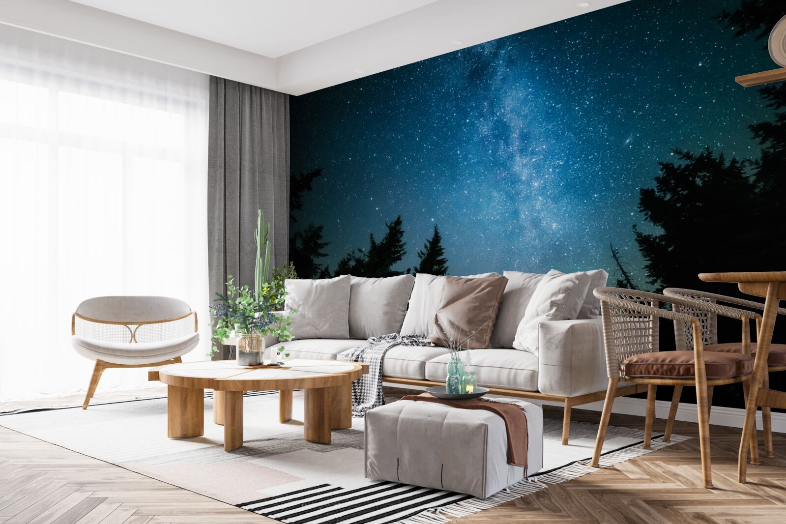 Fototapeta Cesta medzi hviezdami v tmavom lese