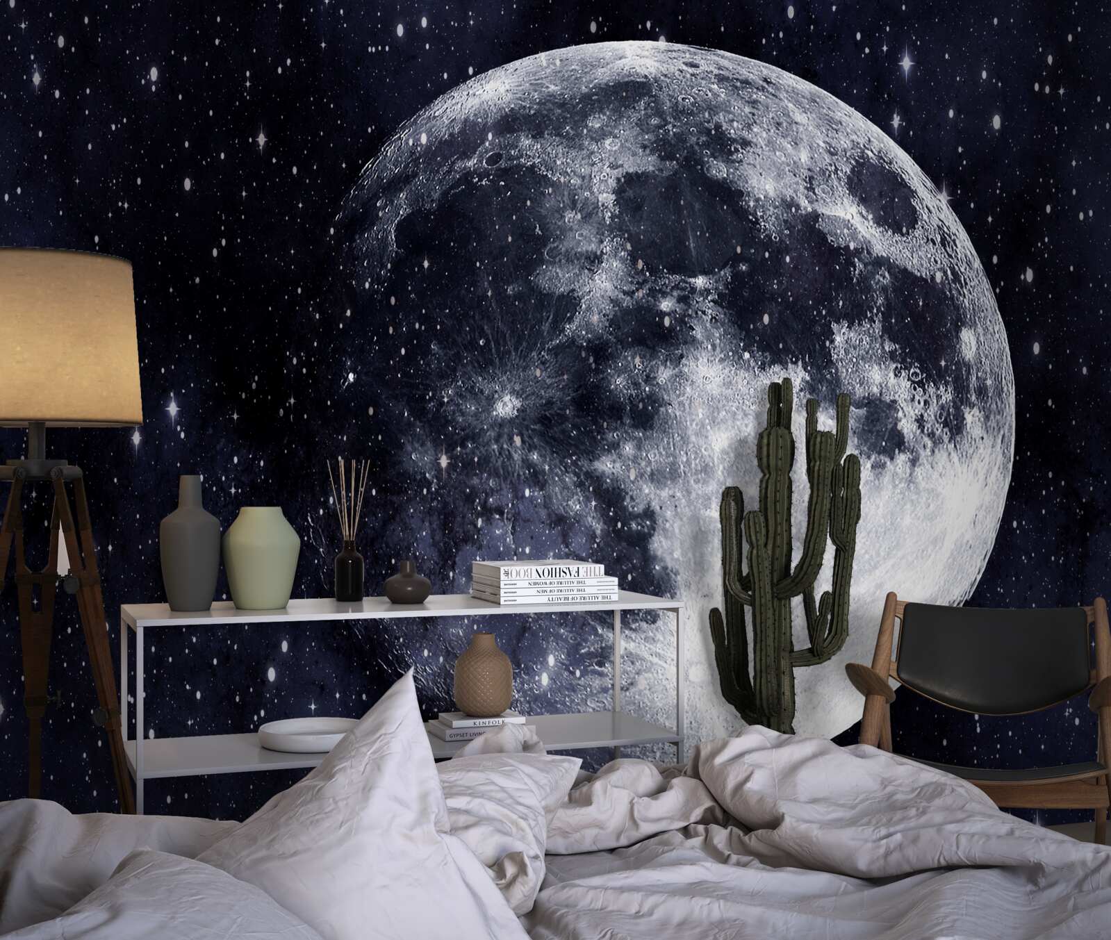 Fototapeta medzi hviezdami je viditeľný veľký obraz mesiaca
