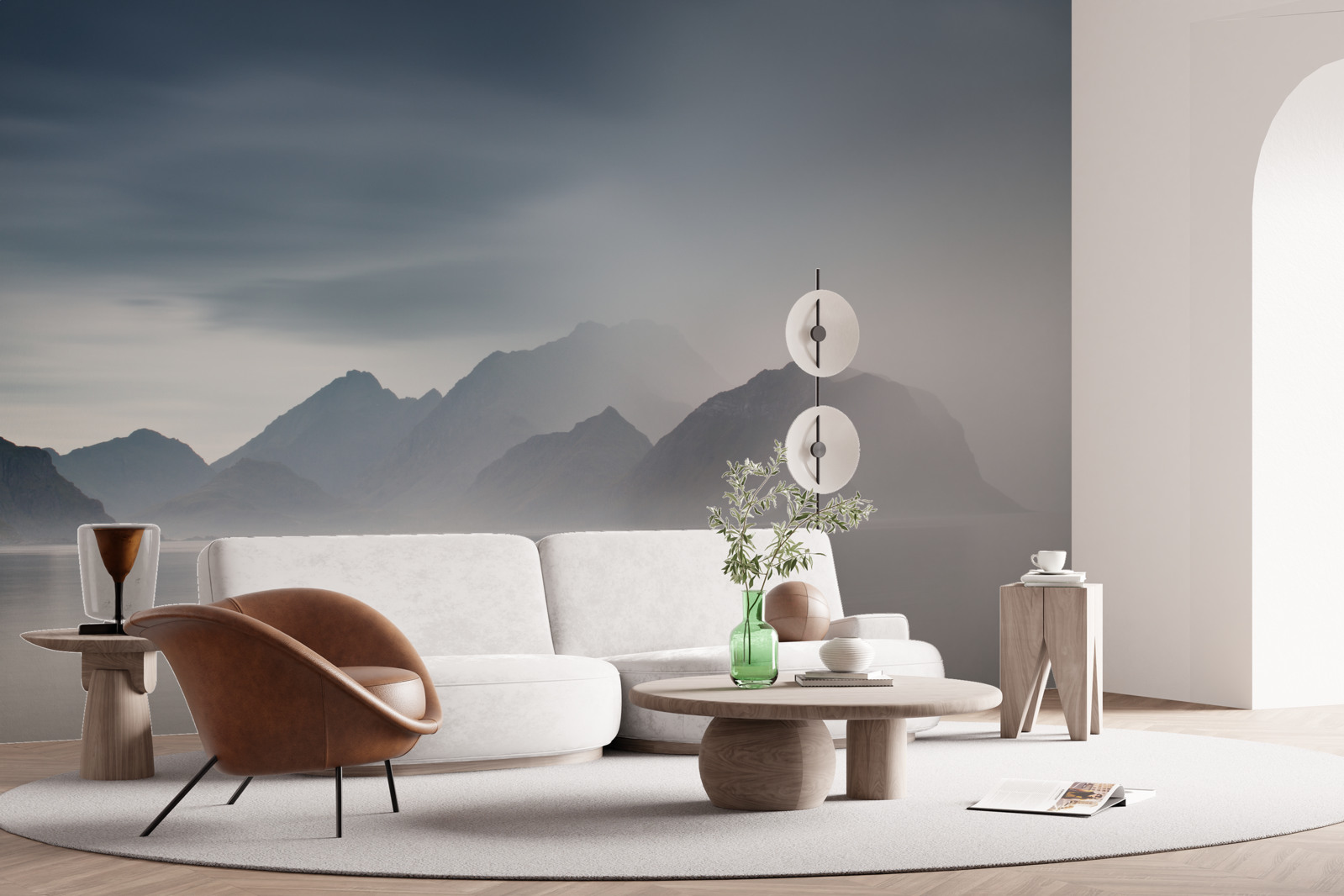 Fototapeta hustá hmla klesá do vôd vedúcich do hôr