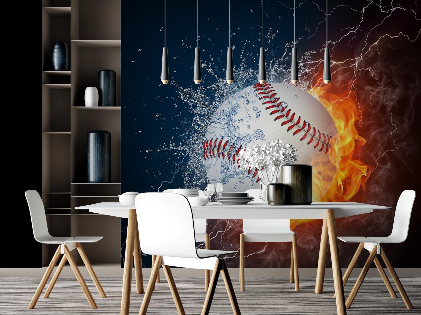 Fototapeta ohnivá guľa ponorená do tieňa