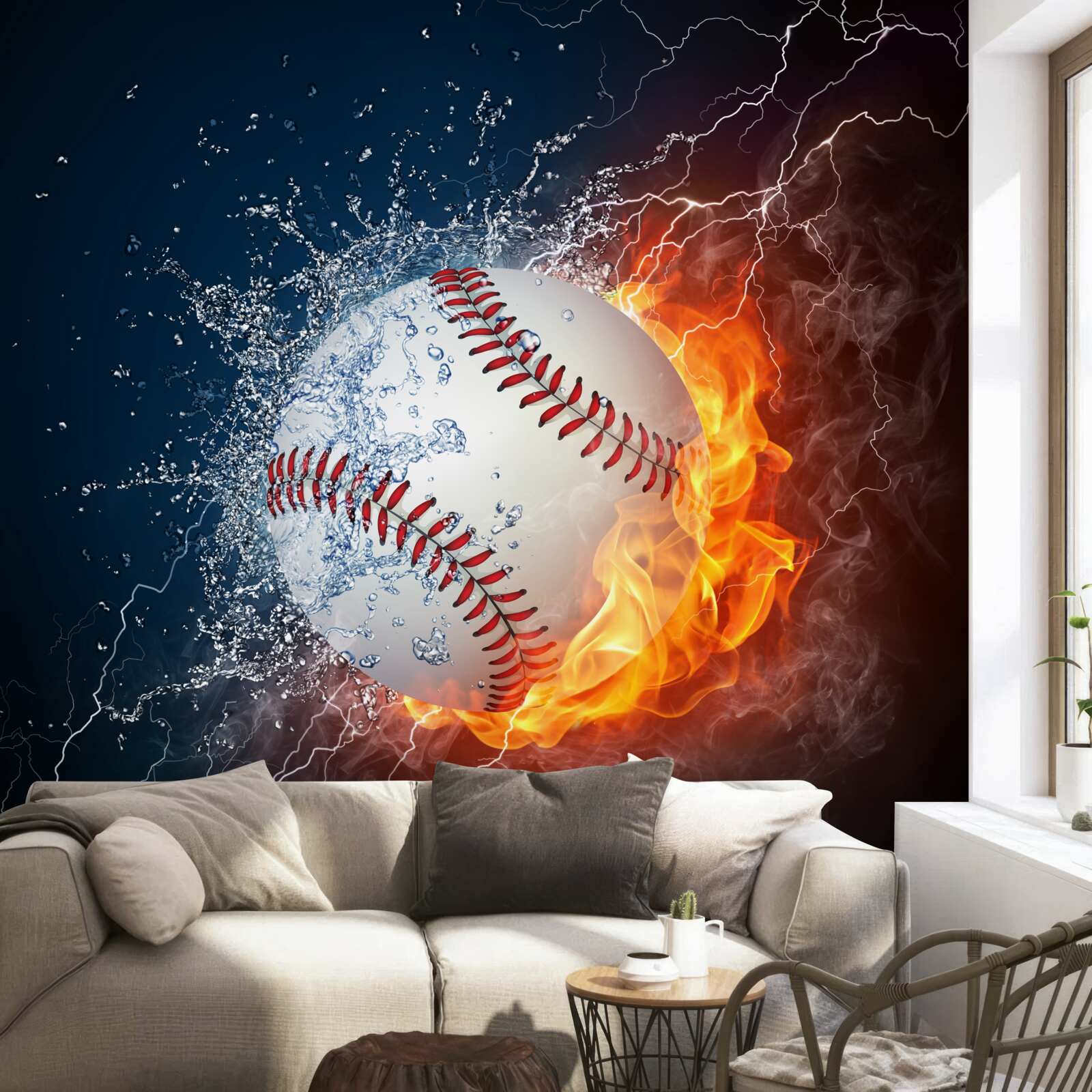 Fototapeta ohnivá guľa ponorená do tieňa