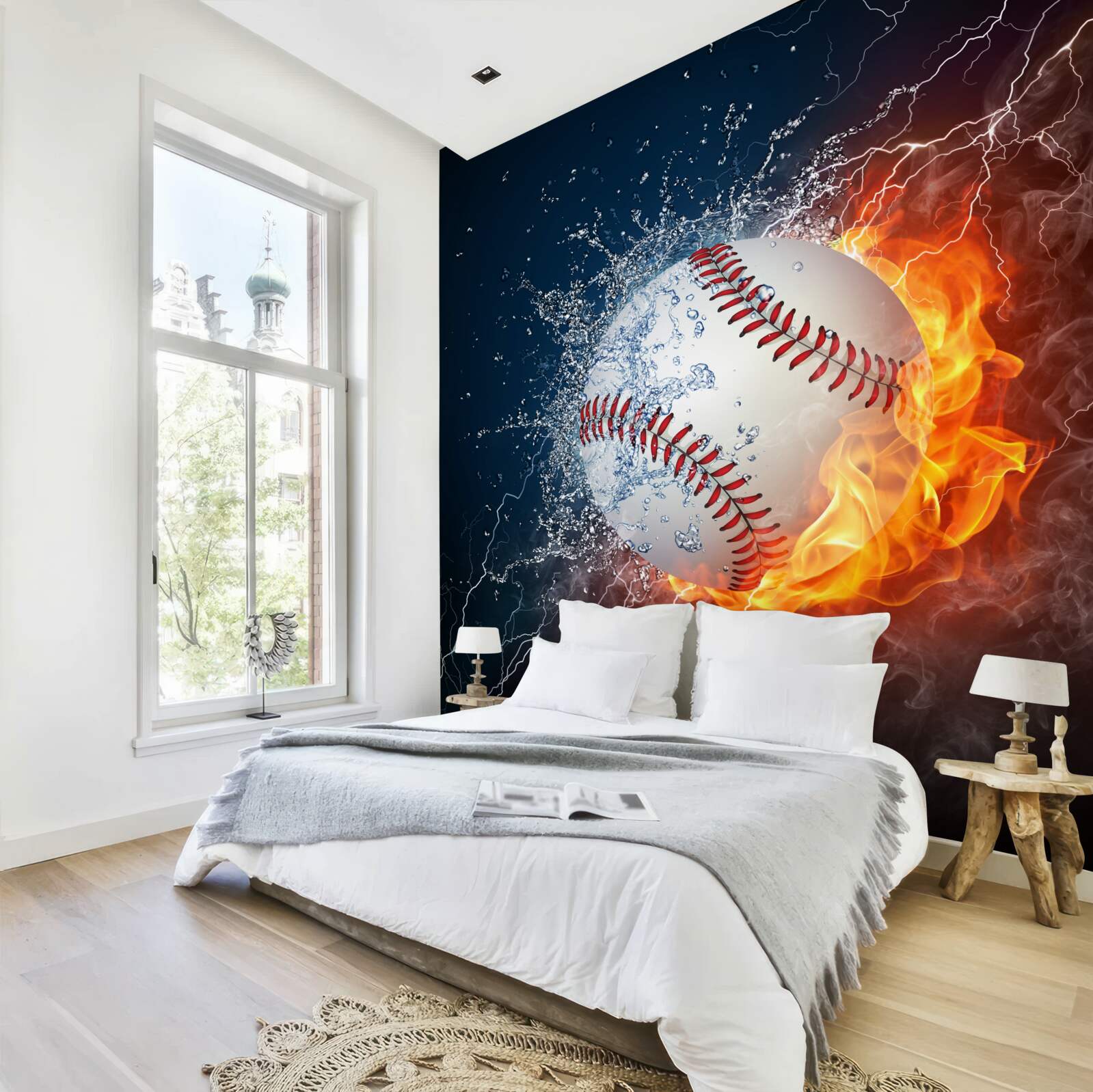 Fototapeta ohnivá guľa ponorená do tieňa