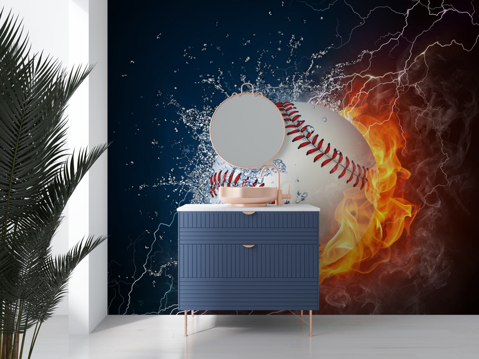 Fototapeta ohnivá guľa ponorená do tieňa