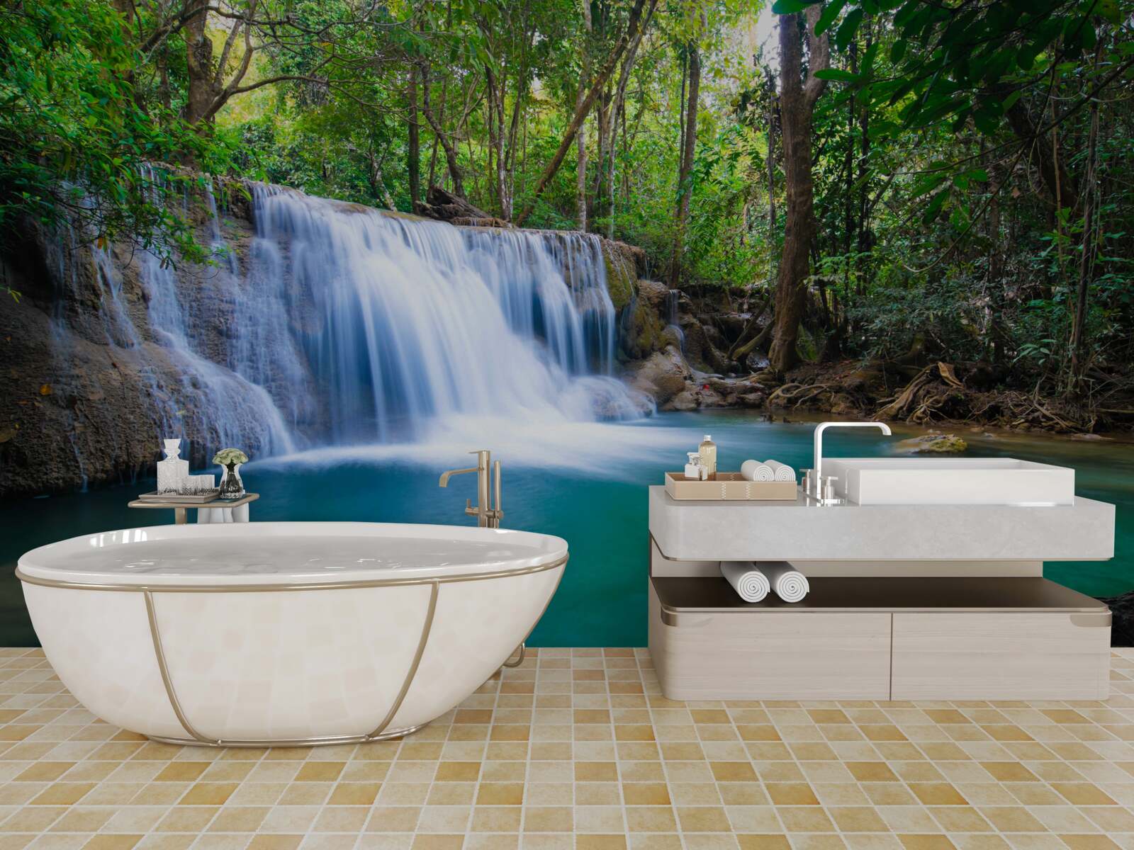 Fototapeta neuveriteľne čisté vody lesnej napájačky