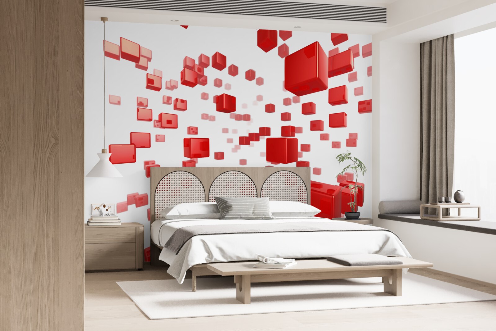 Fototapeta rastúce jasne červené štvorce