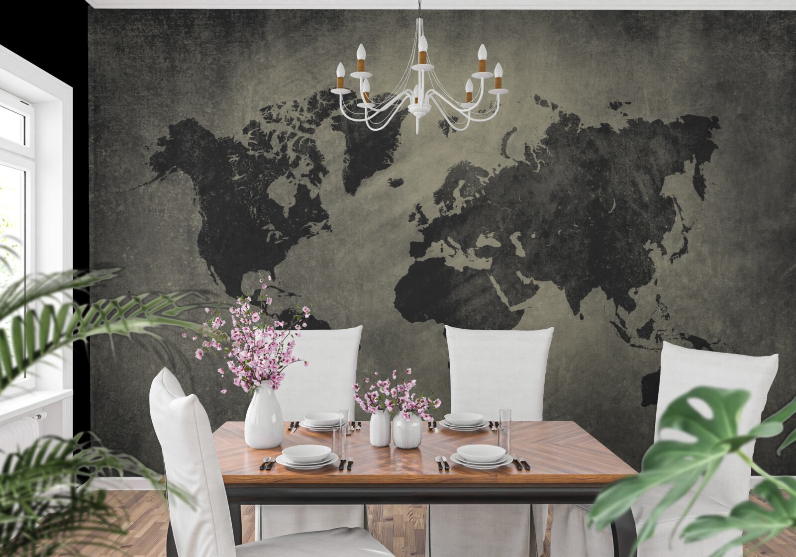 Fototapeta siluety krajín na betónovom múre