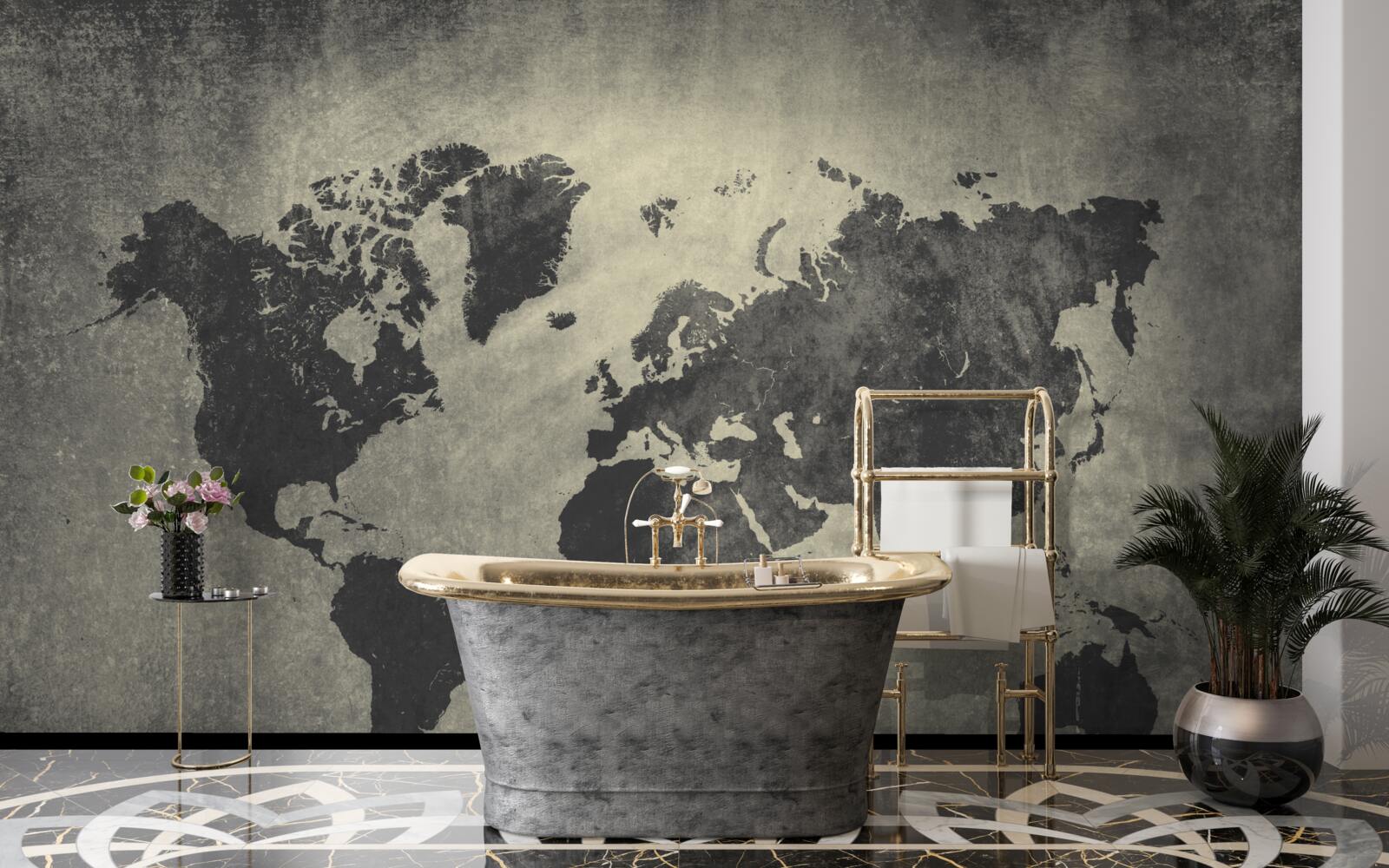 Fototapeta siluety krajín na betónovom múre