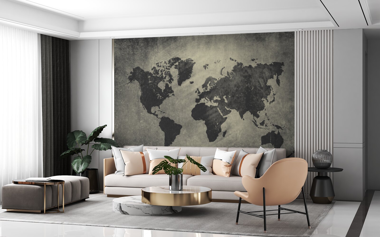 Fototapeta siluety krajín na betónovom múre