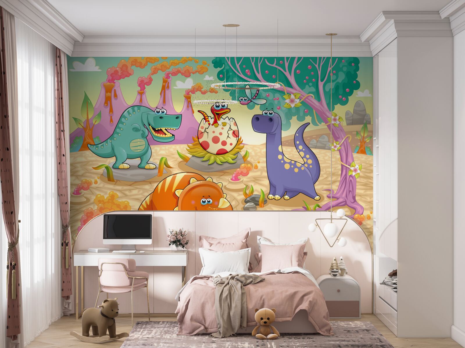 Fototapeta dinosaury na trávniku