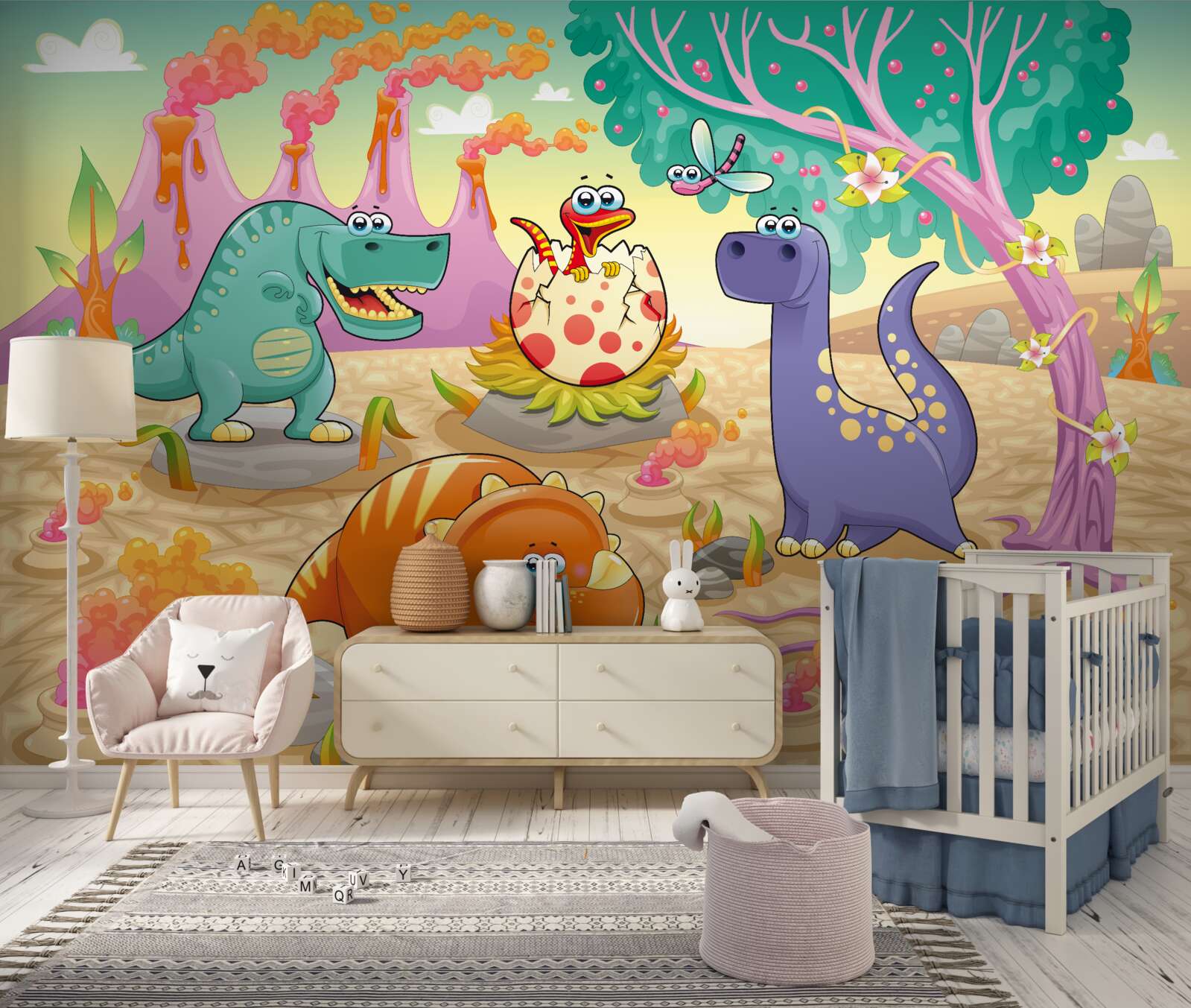 Fototapeta dinosaury na trávniku