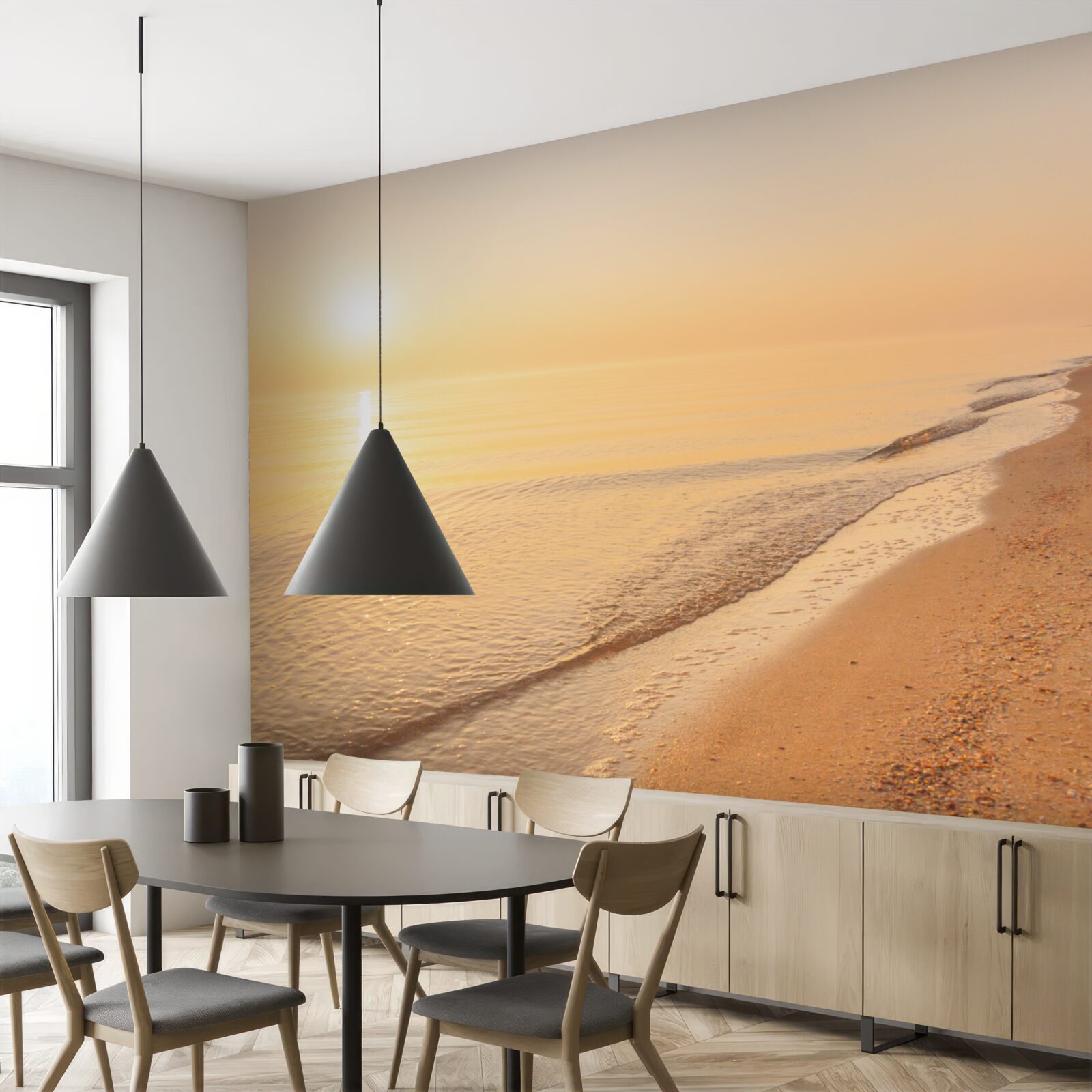 Fototapeta západ slnka nad morom v lete