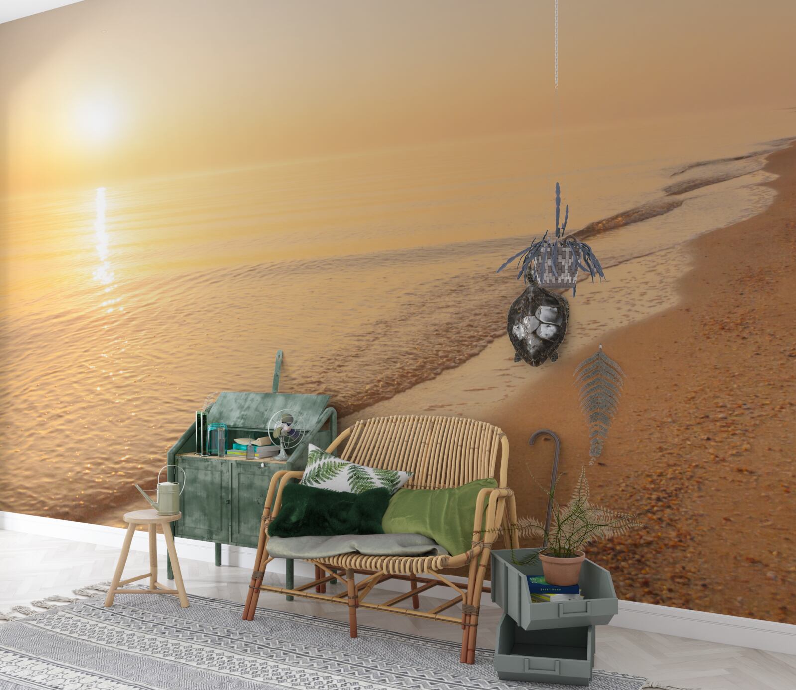 Fototapeta západ slnka nad morom v lete