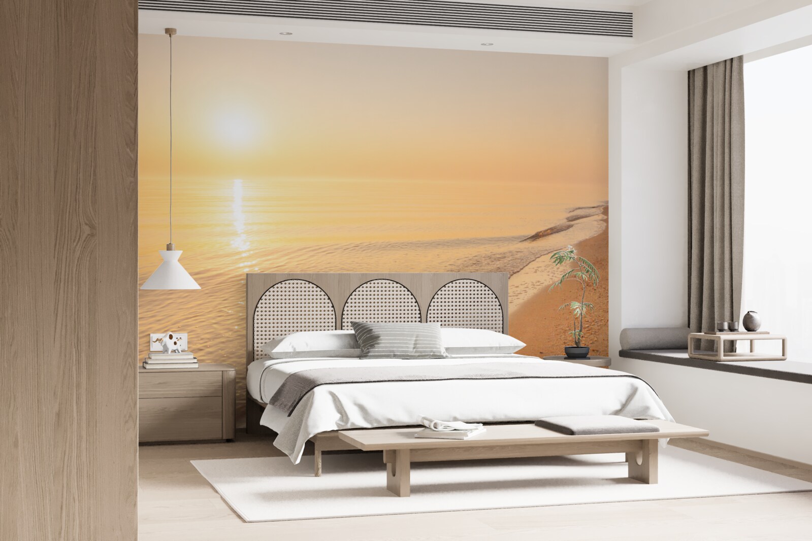 Fototapeta západ slnka nad morom v lete