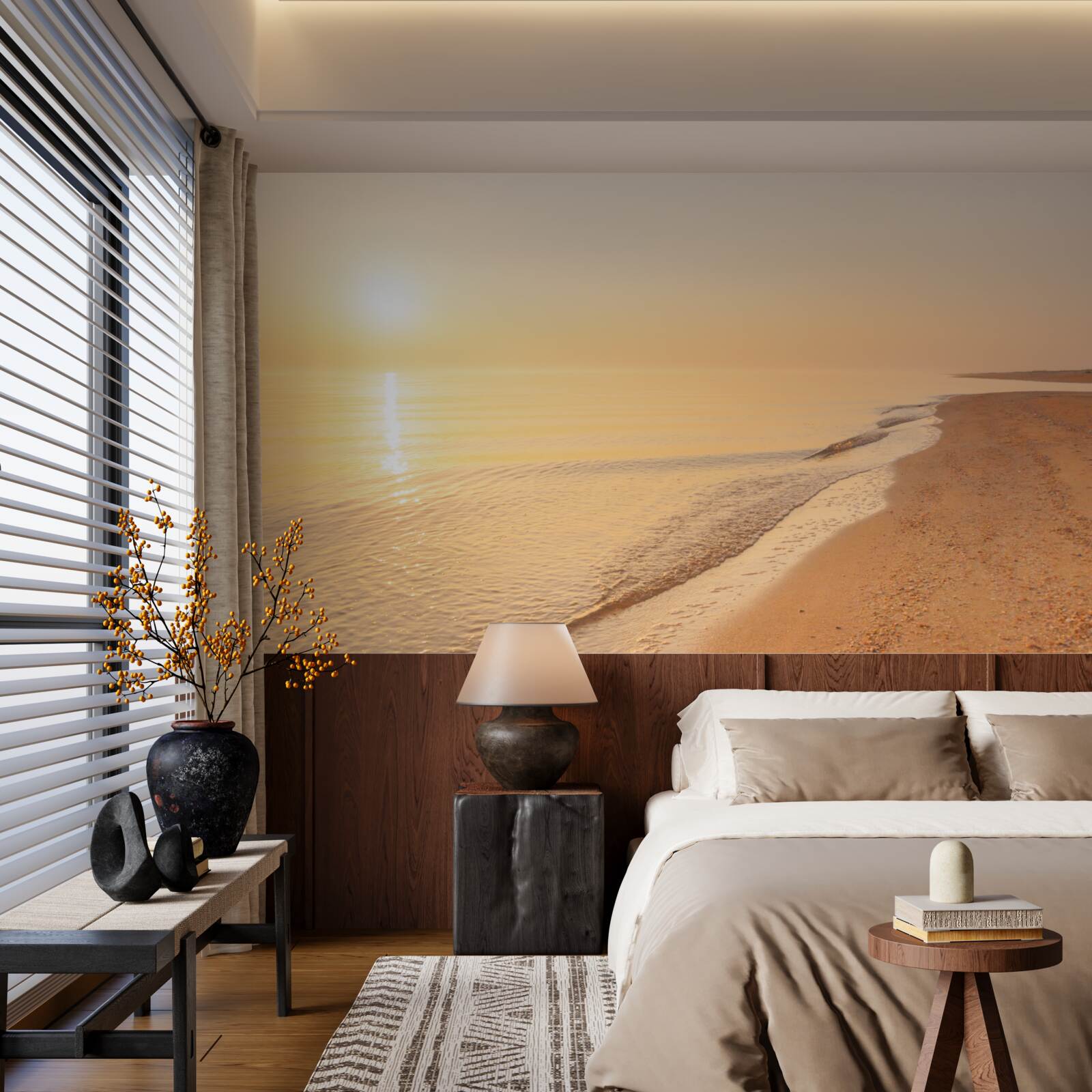 Fototapeta západ slnka nad morom v lete