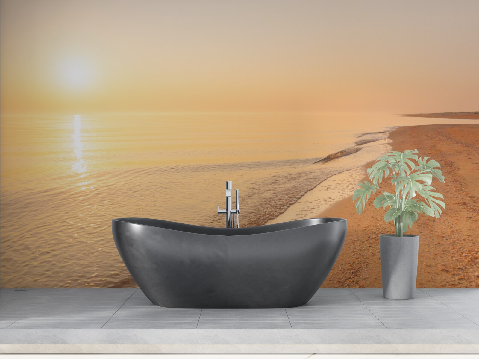 Fototapeta západ slnka nad morom v lete