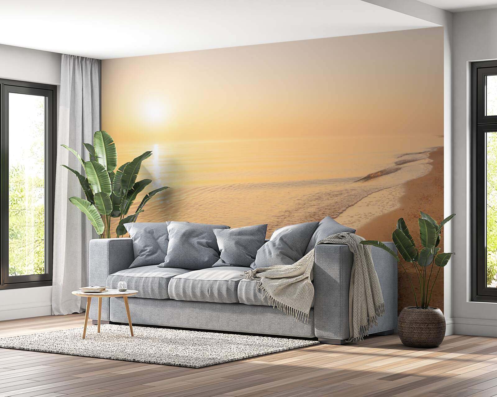 Fototapeta západ slnka nad morom v lete