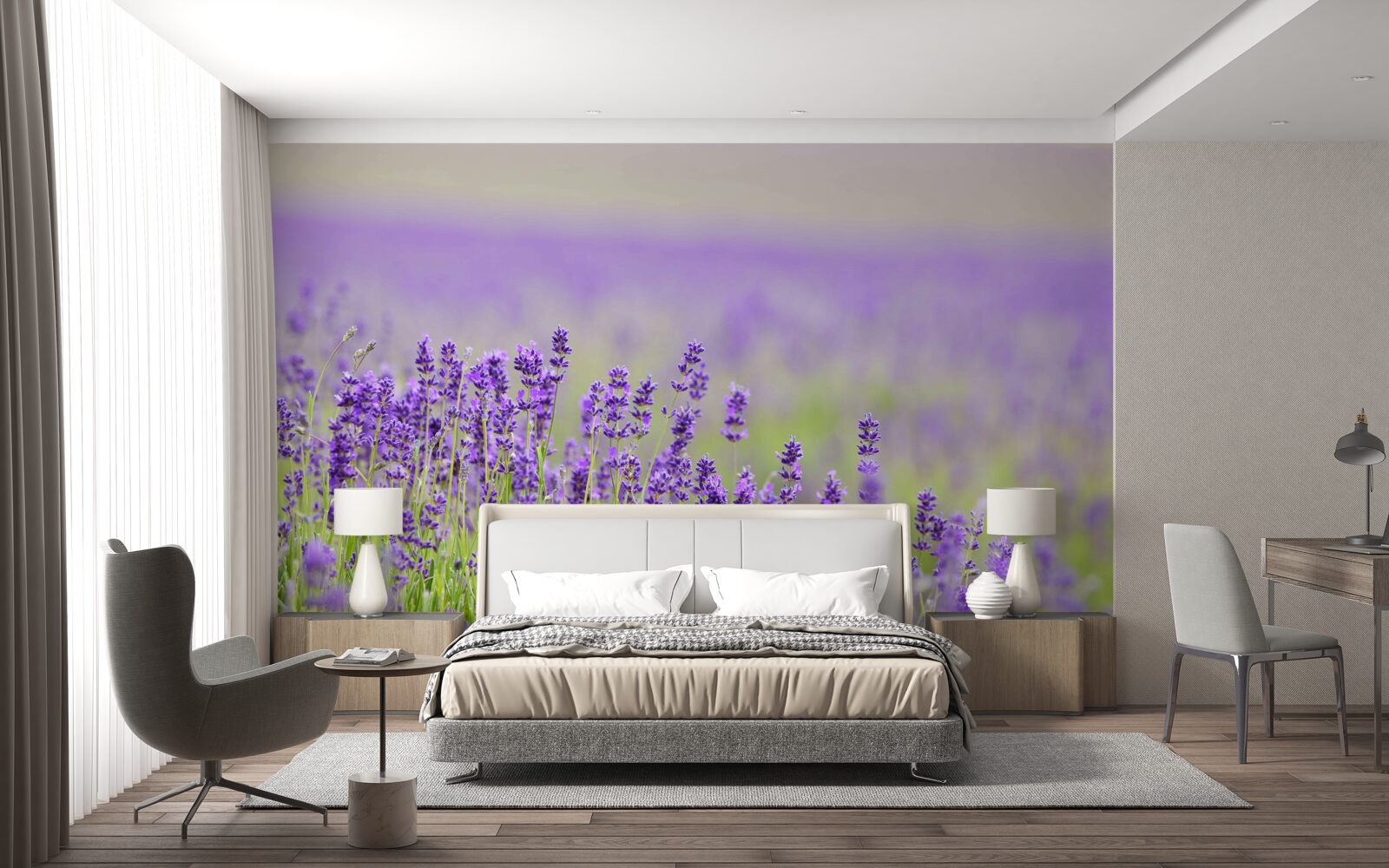 Fototapeta levanduľové polia