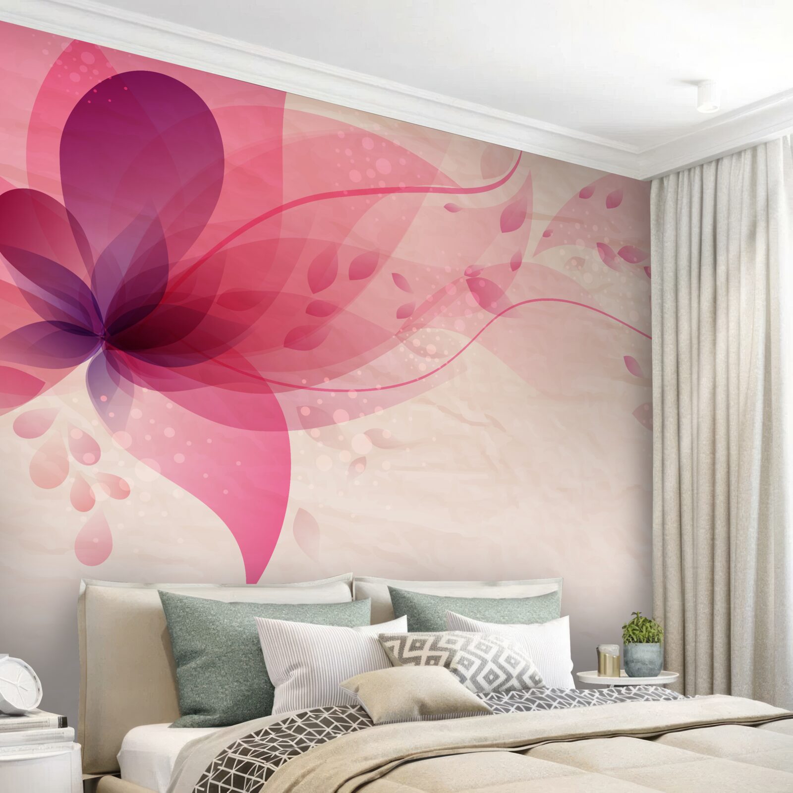 Fototapeta abstrakcia lotosového kvetu v červených odtieňoch