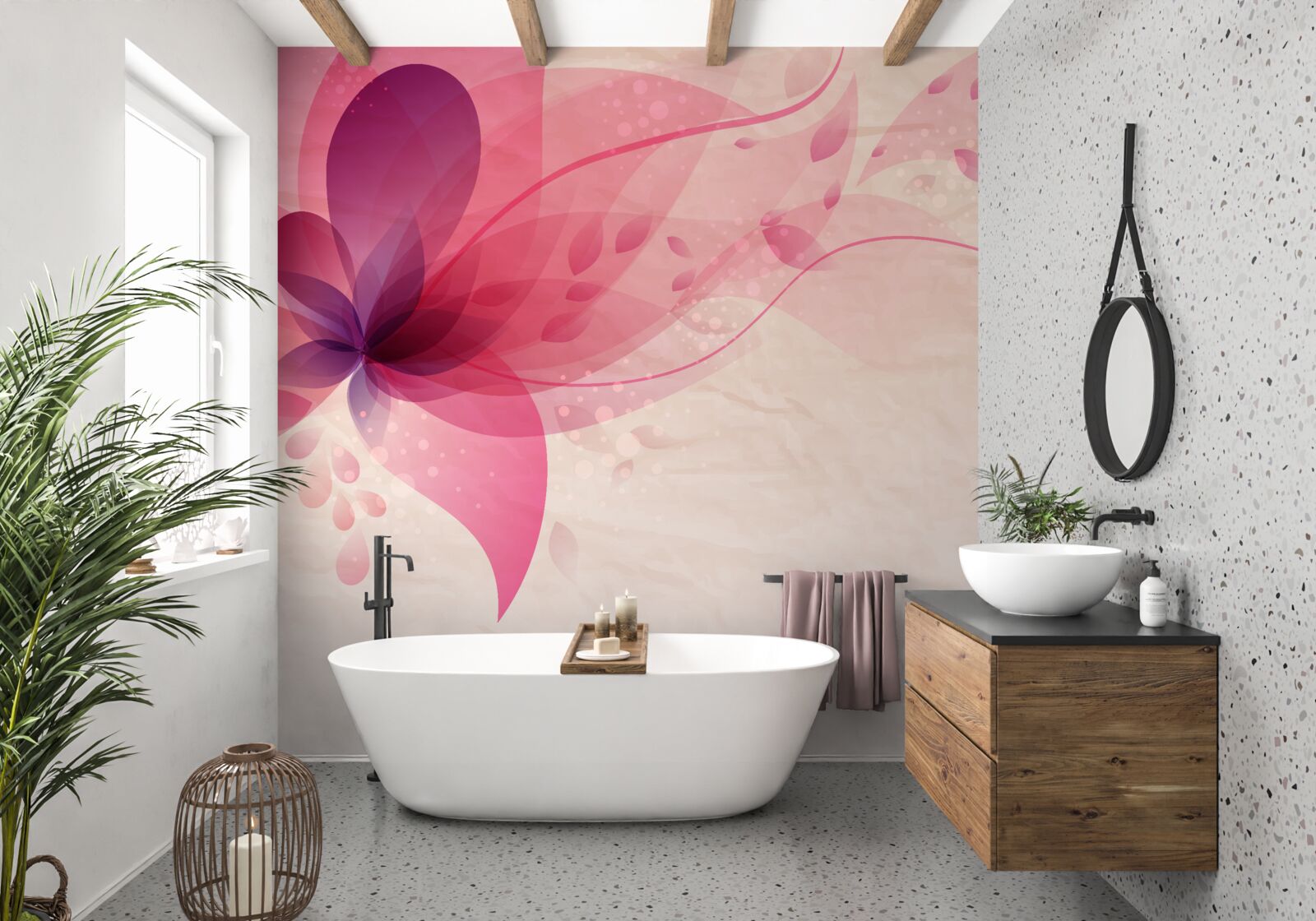 Fototapeta abstrakcia lotosového kvetu v červených odtieňoch