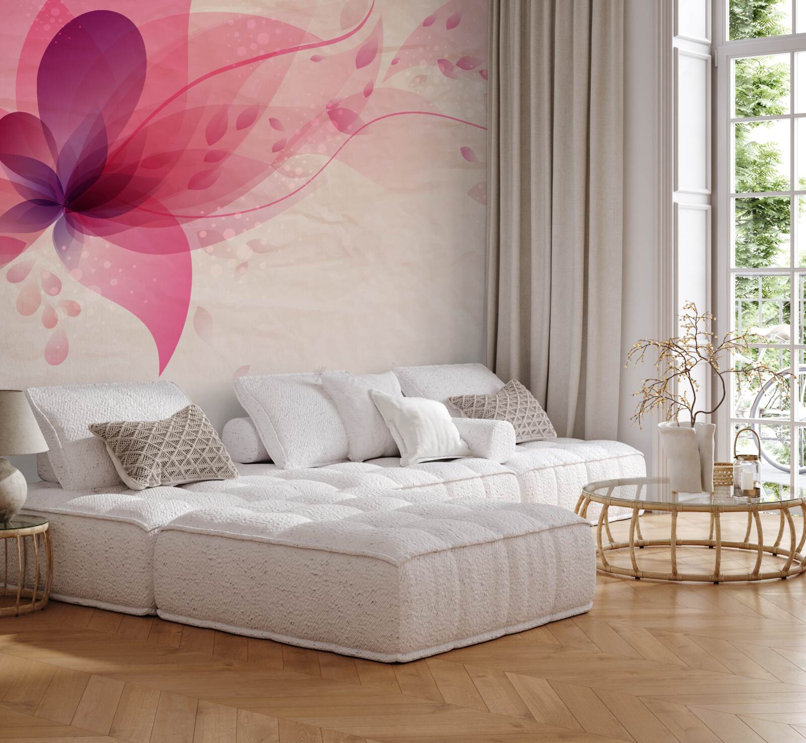 Fototapeta abstrakcia lotosového kvetu v červených odtieňoch