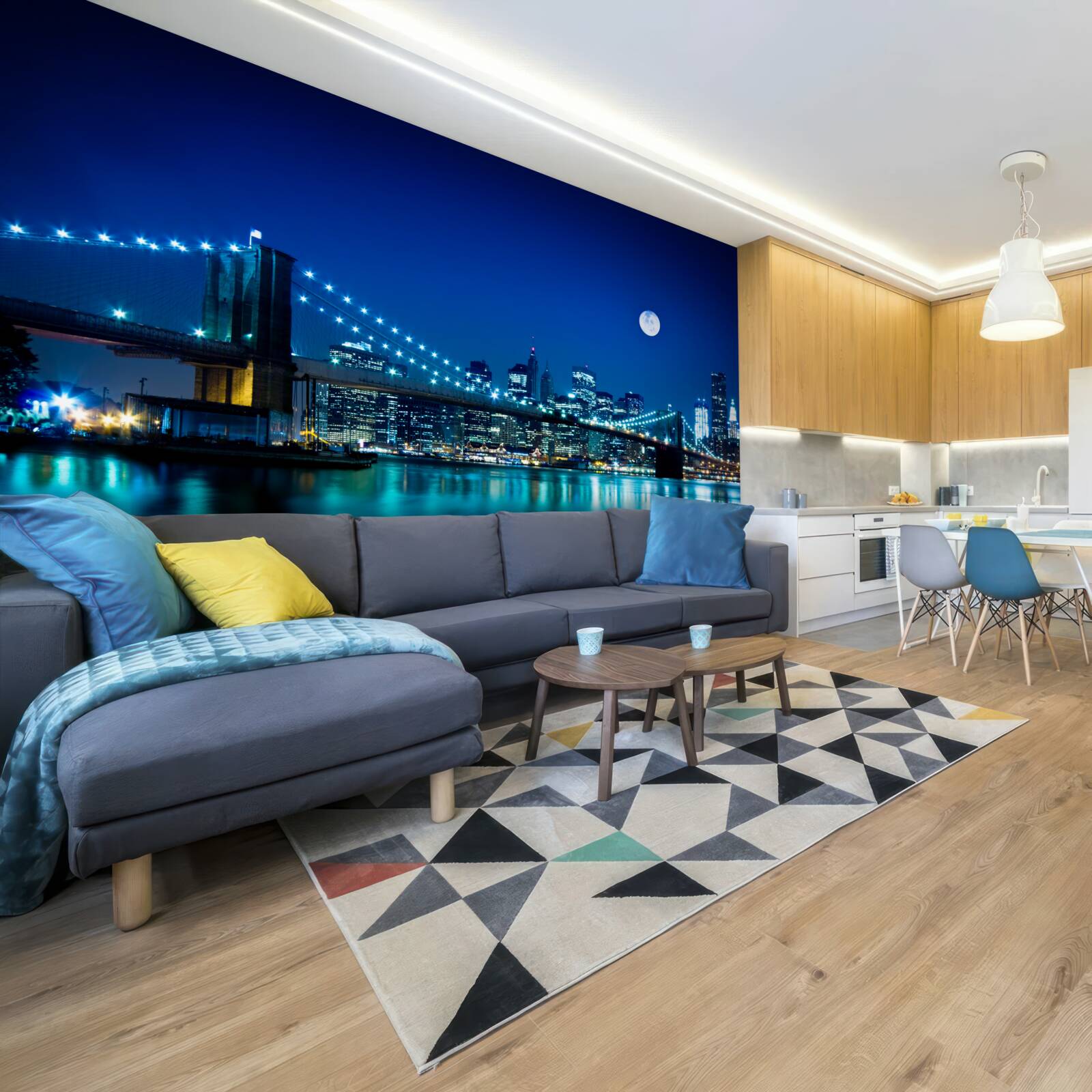 Fototapeta Brooklynský most osvetlený svetlom nočného mesiaca