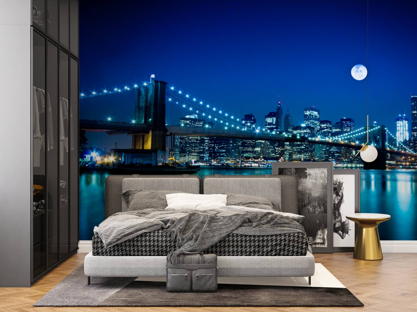 Fototapeta Brooklynský most osvetlený svetlom nočného mesiaca