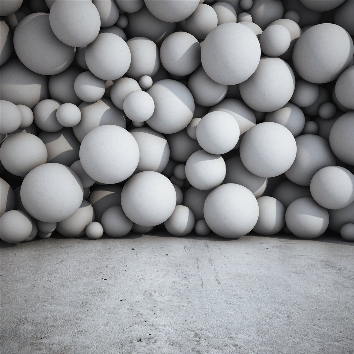 Fototapeta bariéra zo striebristých guľôčok vznášajúcich sa vo vzduchu