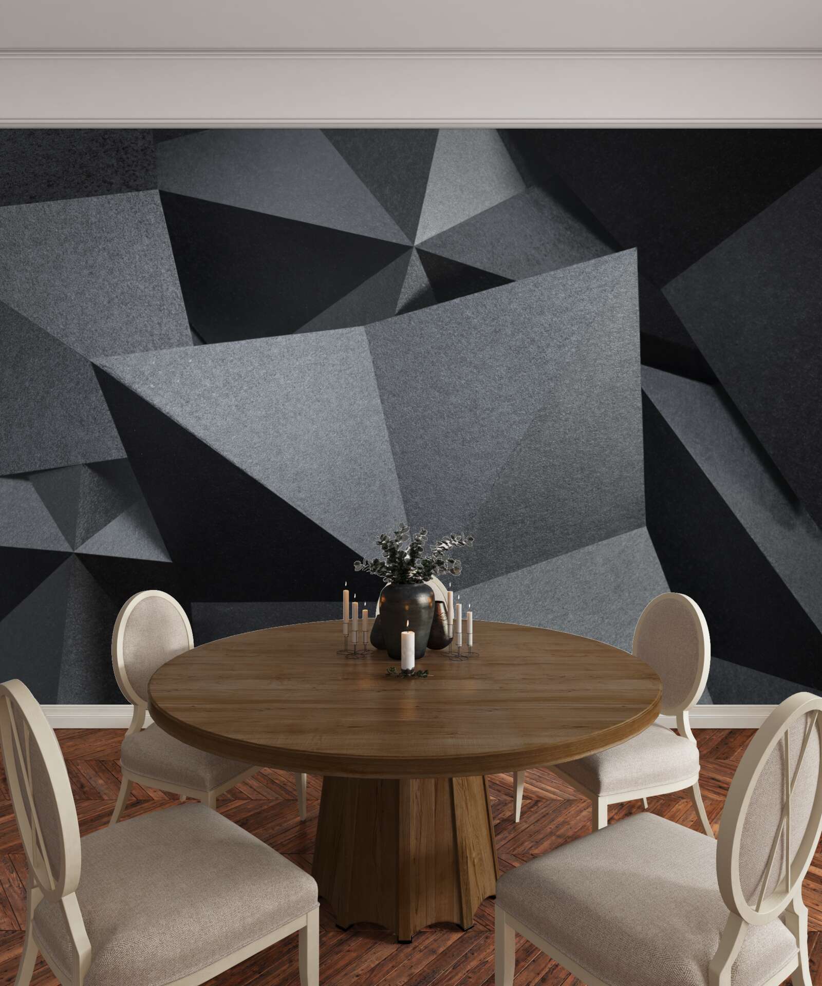 Fototapeta geometrické obrazce na tmavom pozadí