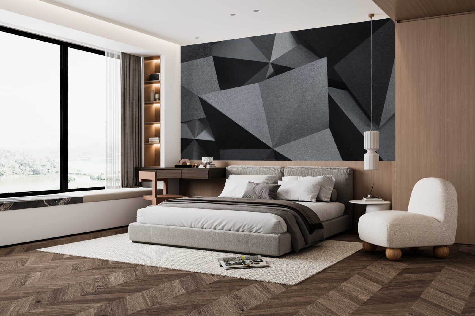 Fototapeta geometrické obrazce na tmavom pozadí