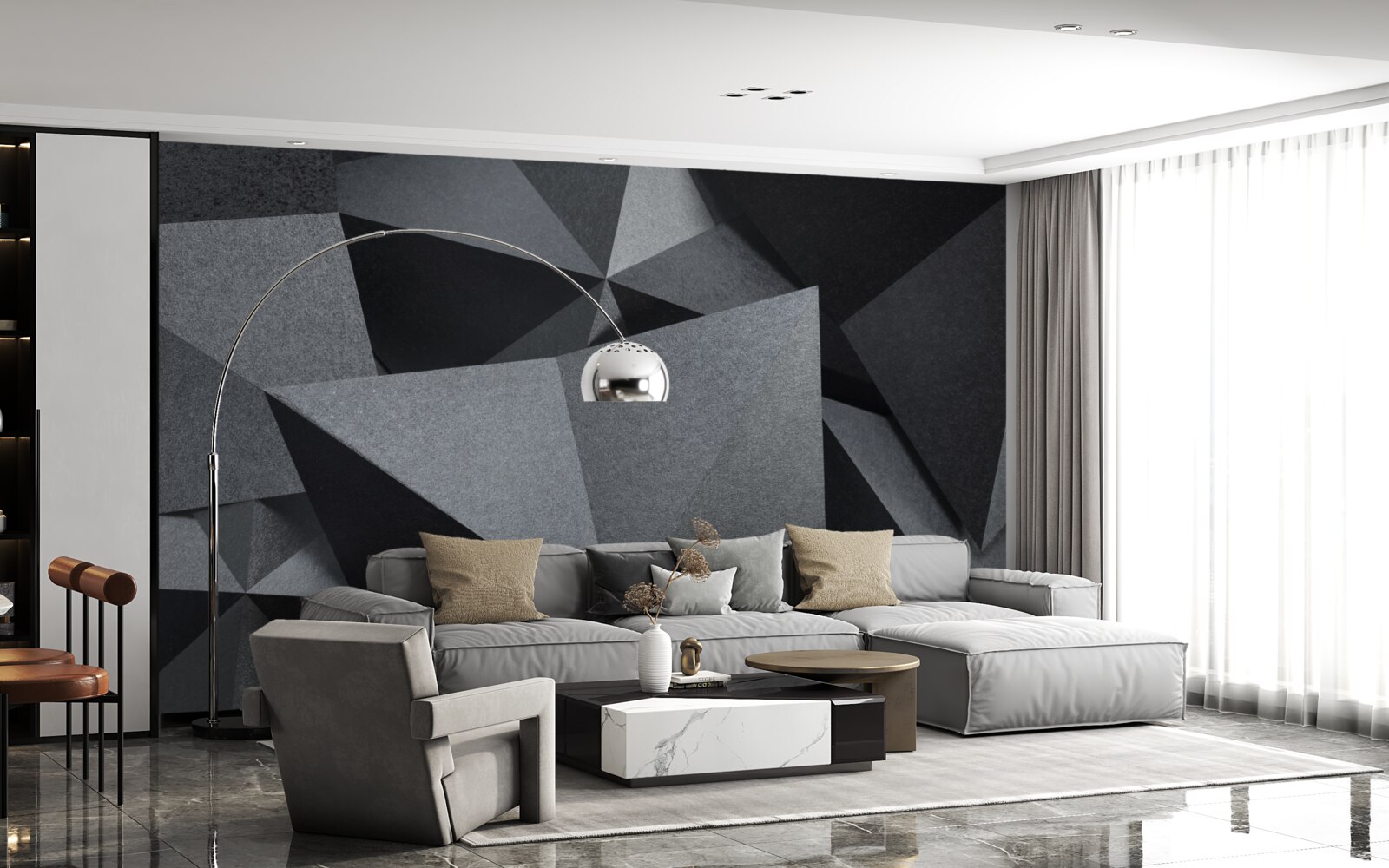 Fototapeta geometrické obrazce na tmavom pozadí