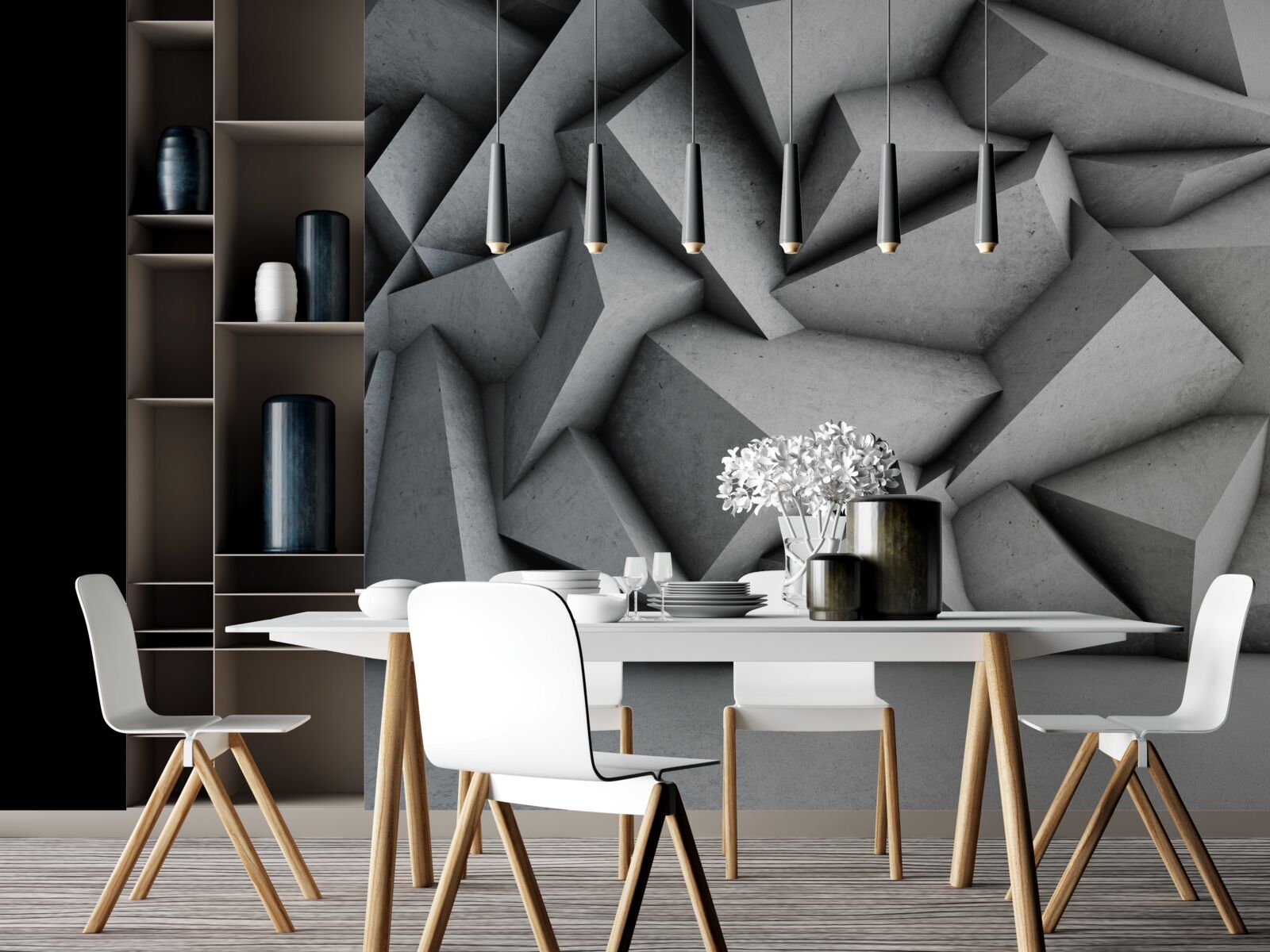 Fototapeta veľké 3D postavy na sivom pozadí