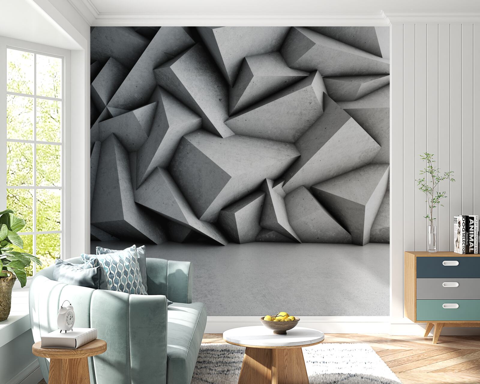 Fototapeta veľké 3D postavy na sivom pozadí