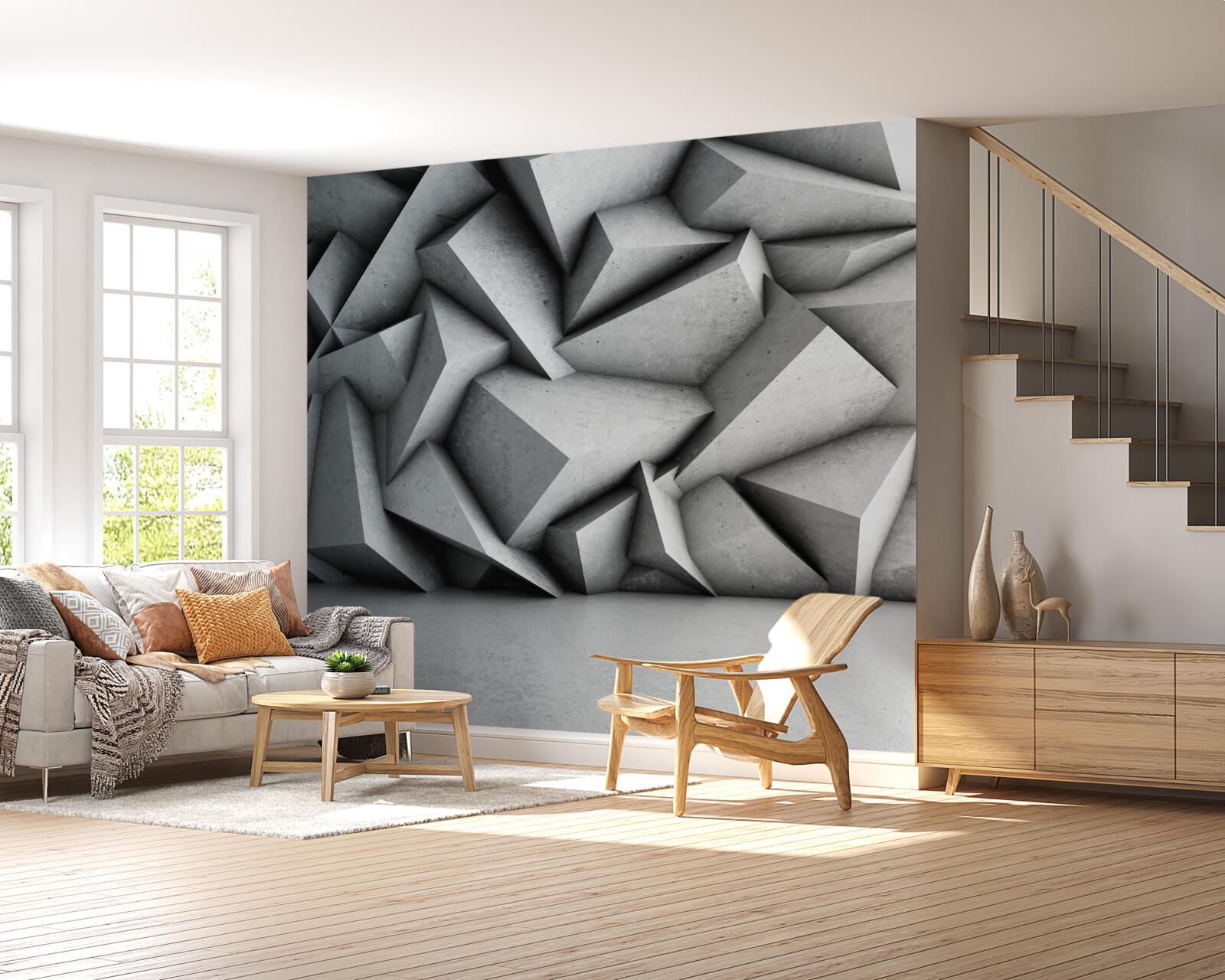 Fototapeta veľké 3D postavy na sivom pozadí