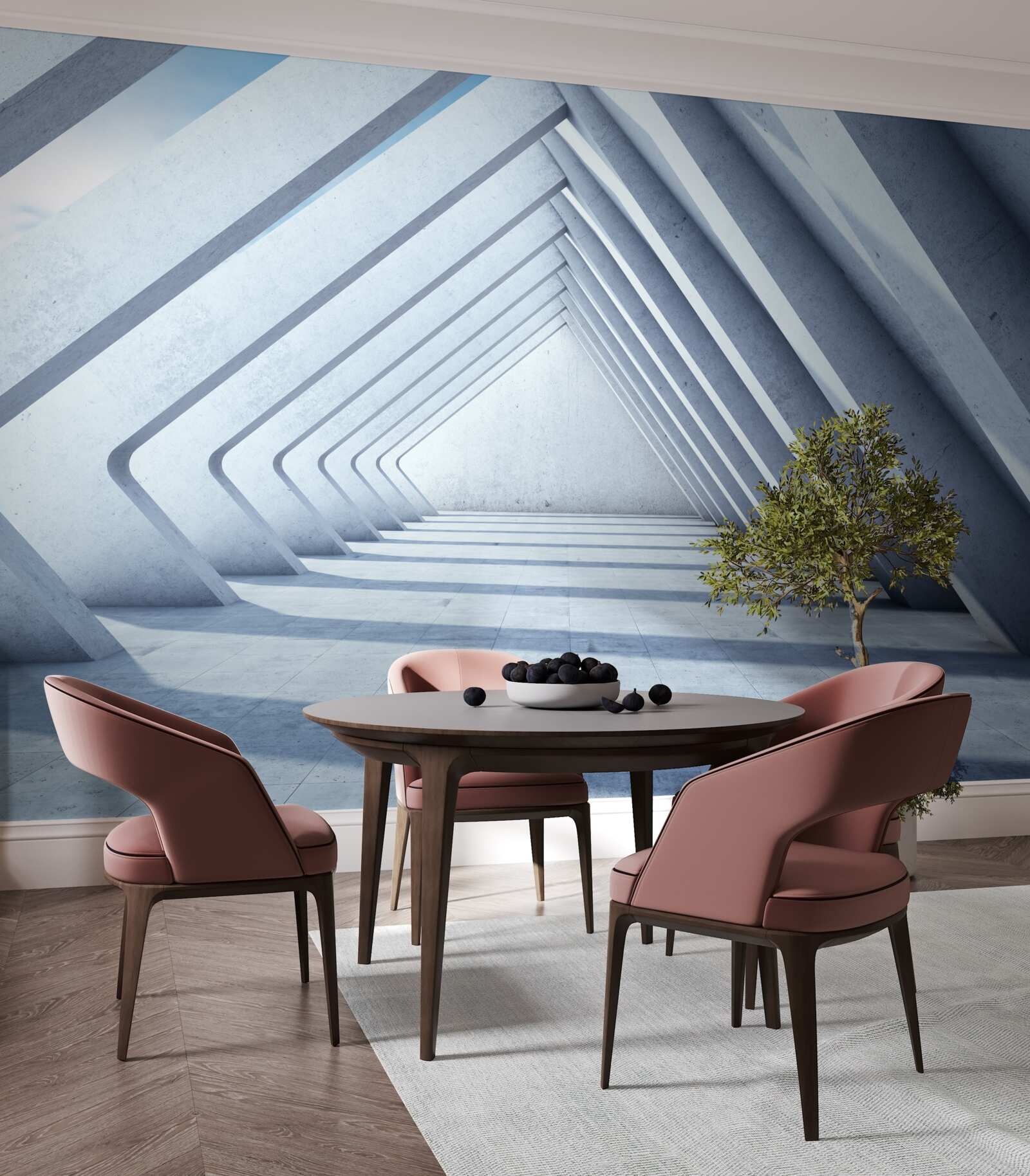 Fototapeta tunel trojuholníkových oblúkov, tiahnucich sa donekonečna