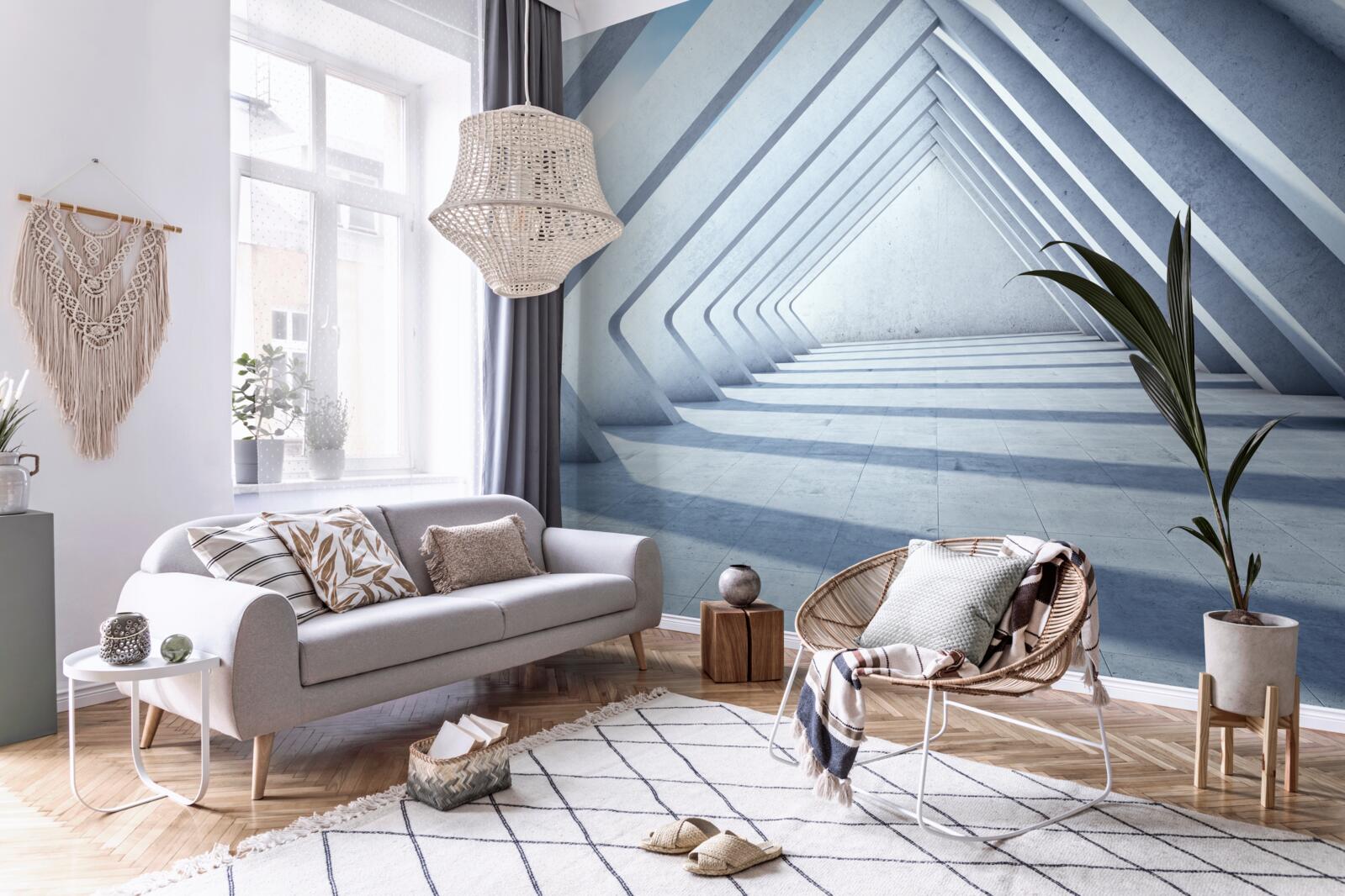 Fototapeta tunel trojuholníkových oblúkov, tiahnucich sa donekonečna