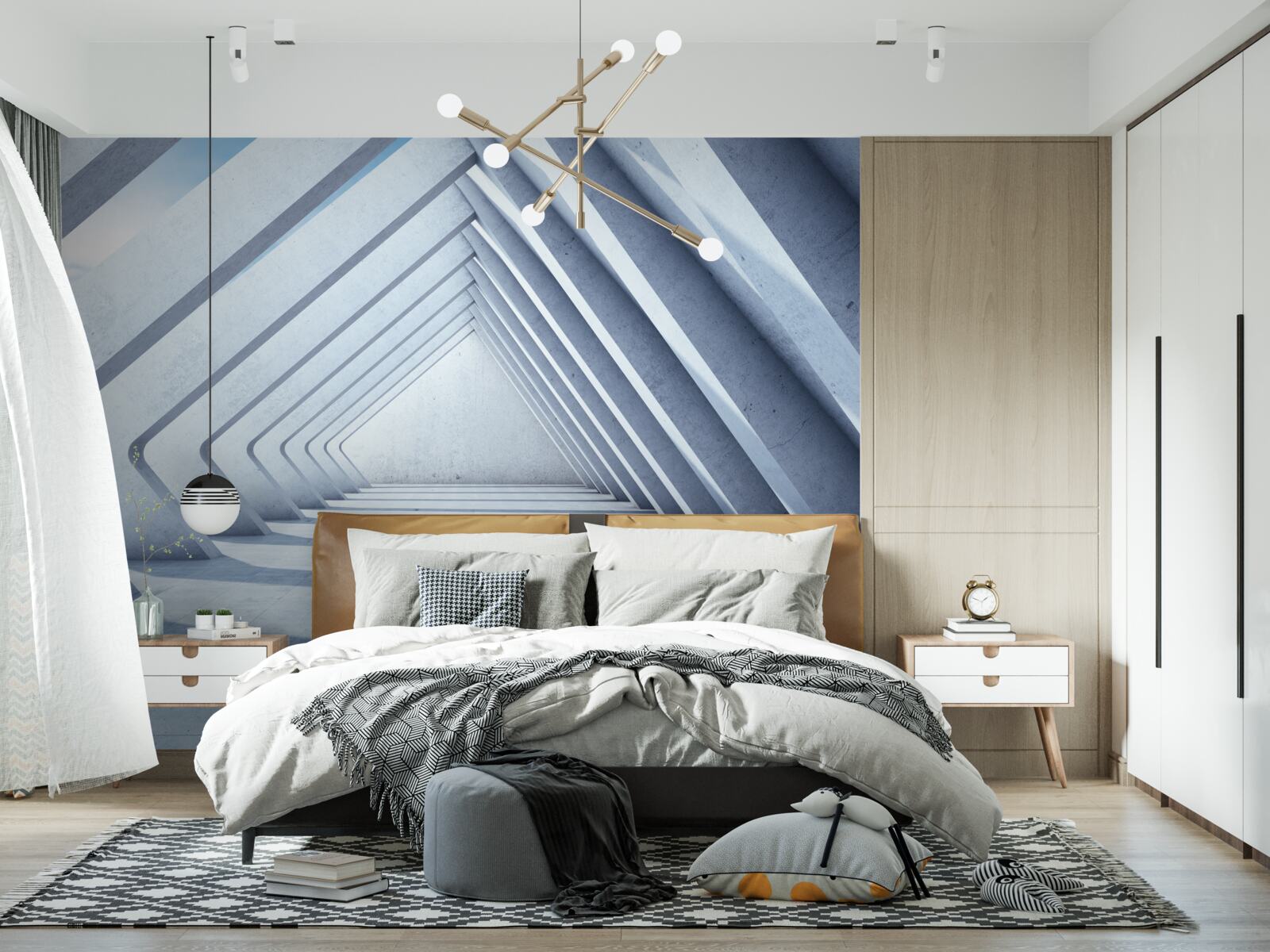 Fototapeta tunel trojuholníkových oblúkov, tiahnucich sa donekonečna